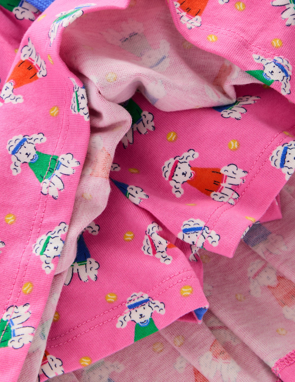 Pleated Jersey Skort-Cosmos Pink Sporty Poodle - Image 3