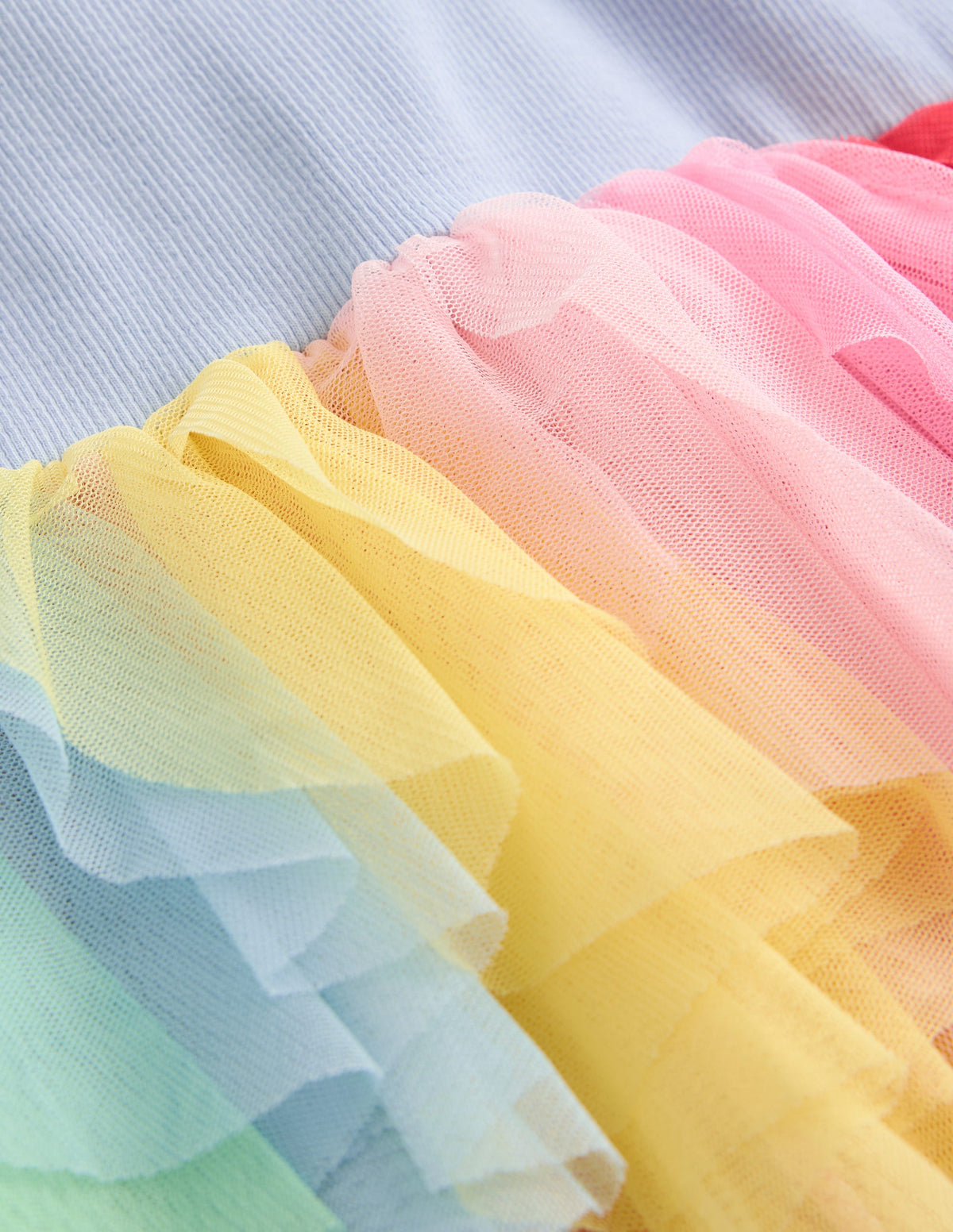 Kleid aus Jersey-Tüll-Mix-Nebligblau Regenbogen-3