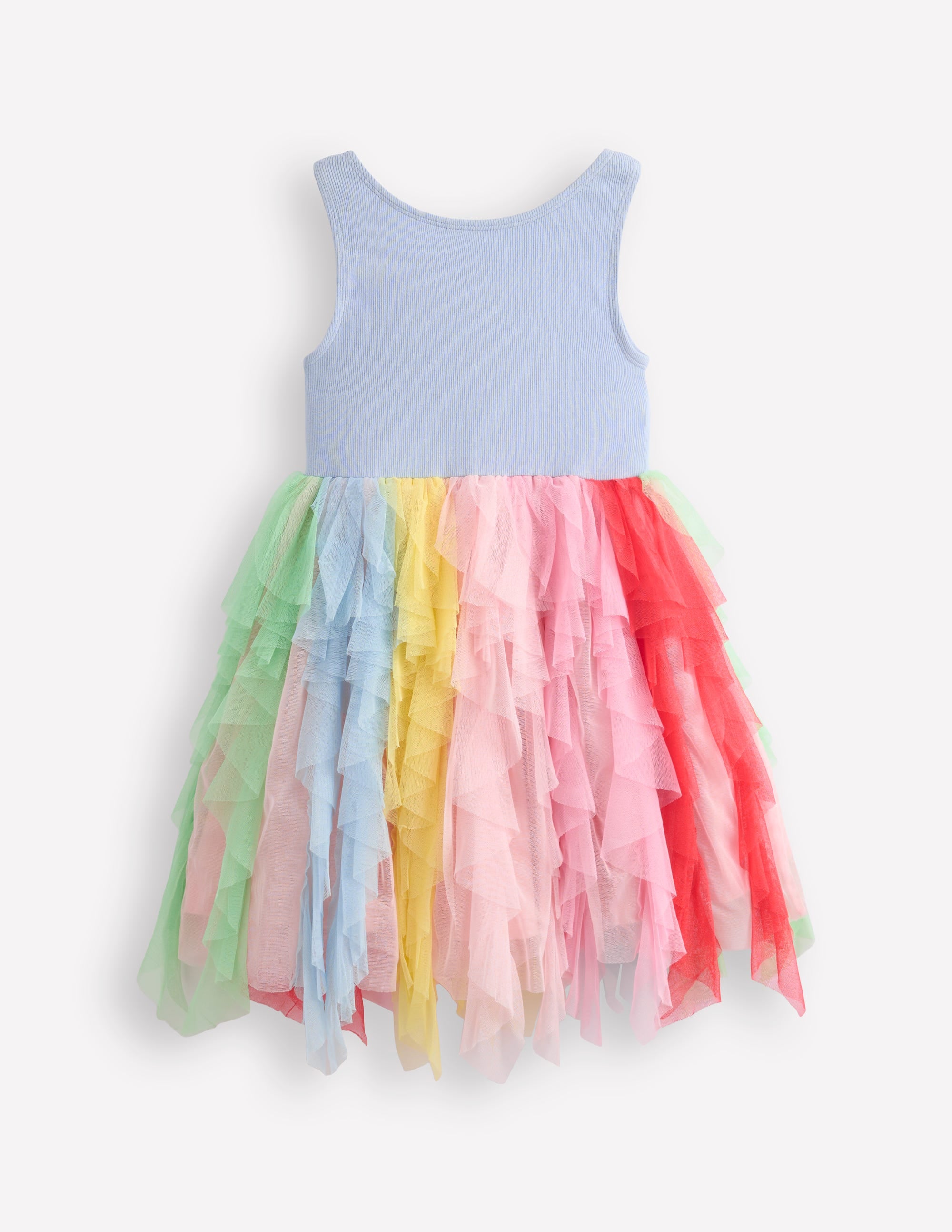 Kleid aus Jersey-Tüll-Mix-Nebligblau Regenbogen - Image 1