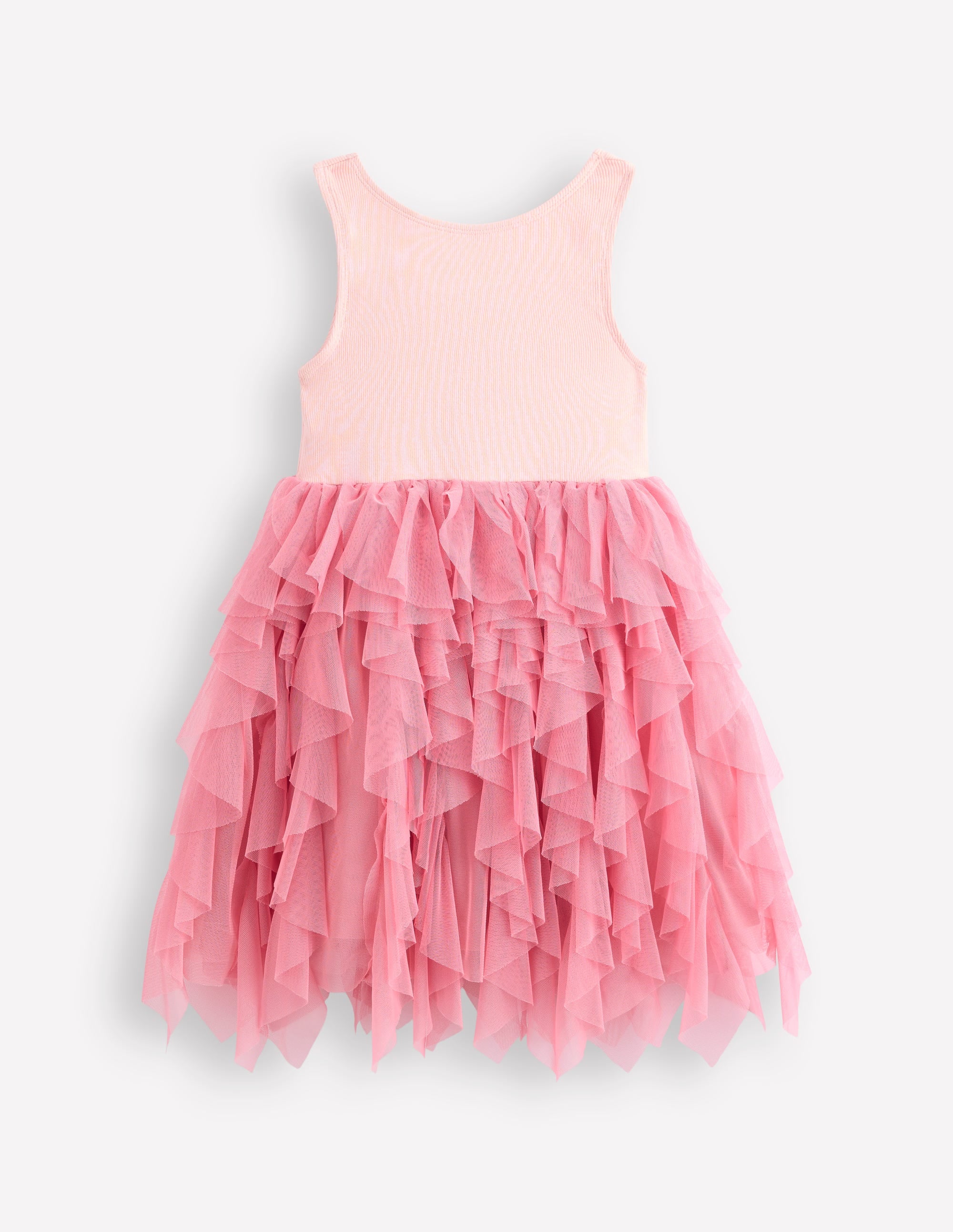 Kleid aus Jersey-Tüll-Mix-Kreiderosa - Image 1