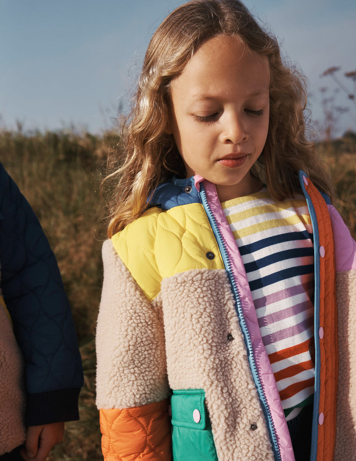 Quilted Borg Mix Jacket-Multi Colourblock - Image 7