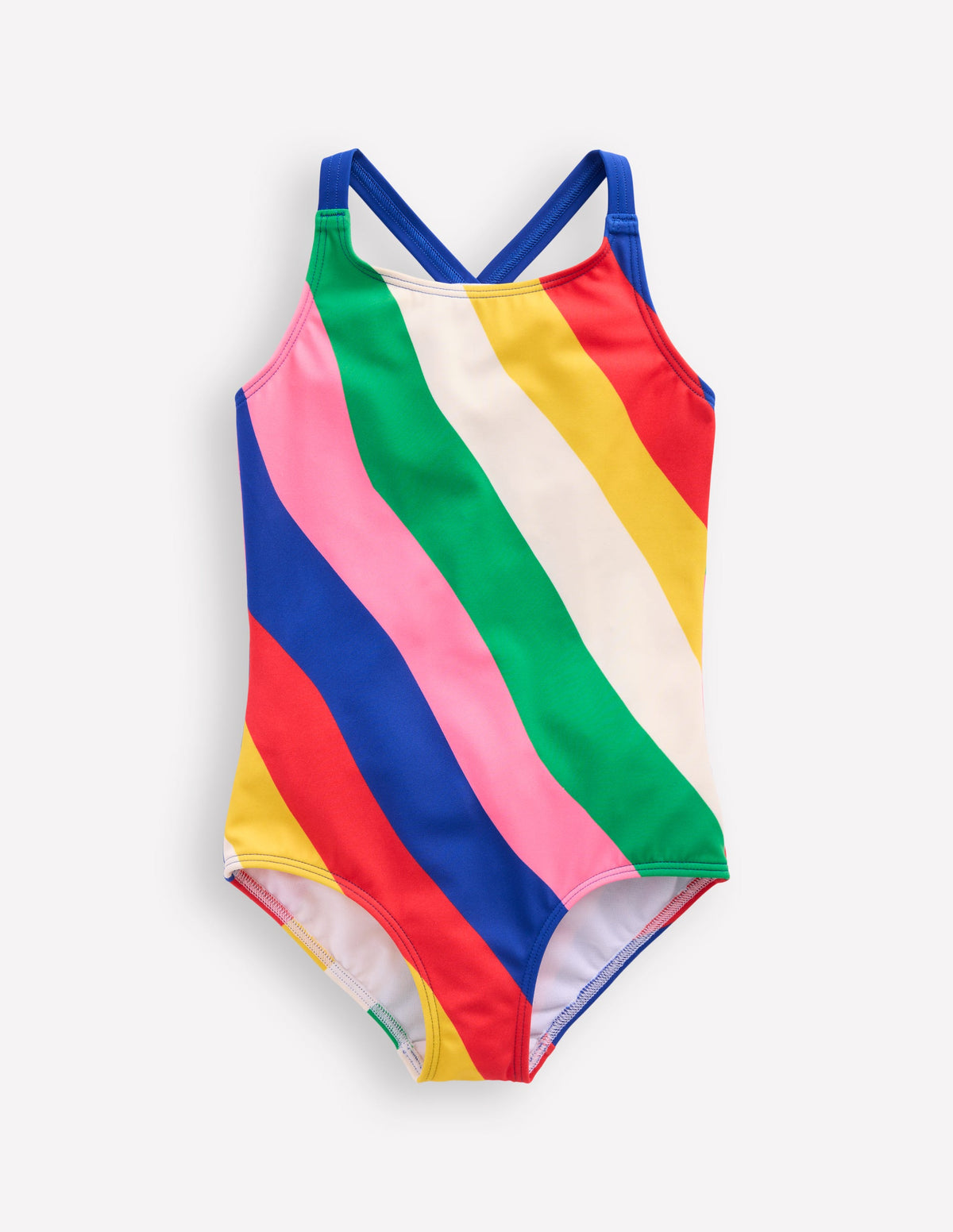 Maillot de bain imprimé croisé dans le dos-Tourbillon arc-en-ciel multi - Image 1