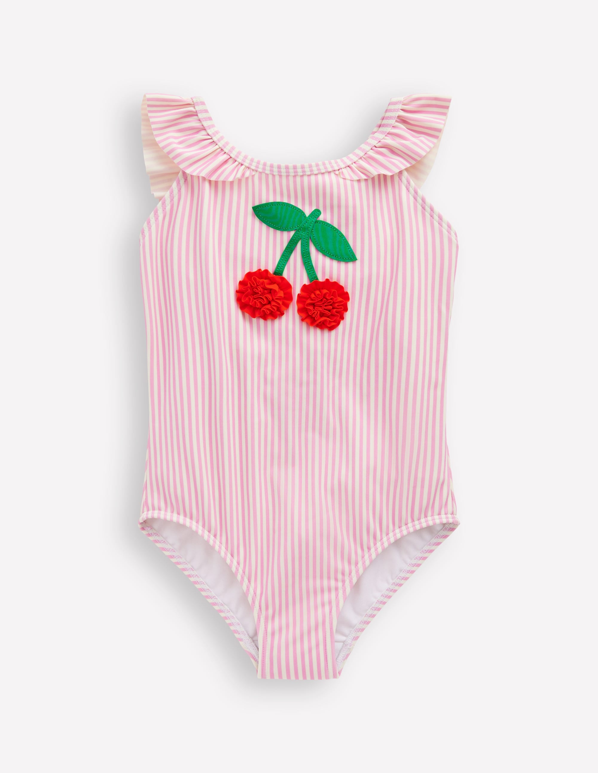 Maillot de bain Hallie à bretelles volantées-Cerise rose cosmos - Image 1