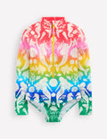 Badeanzug mit langen Ärmeln-Bunt, Regenbogenblumen