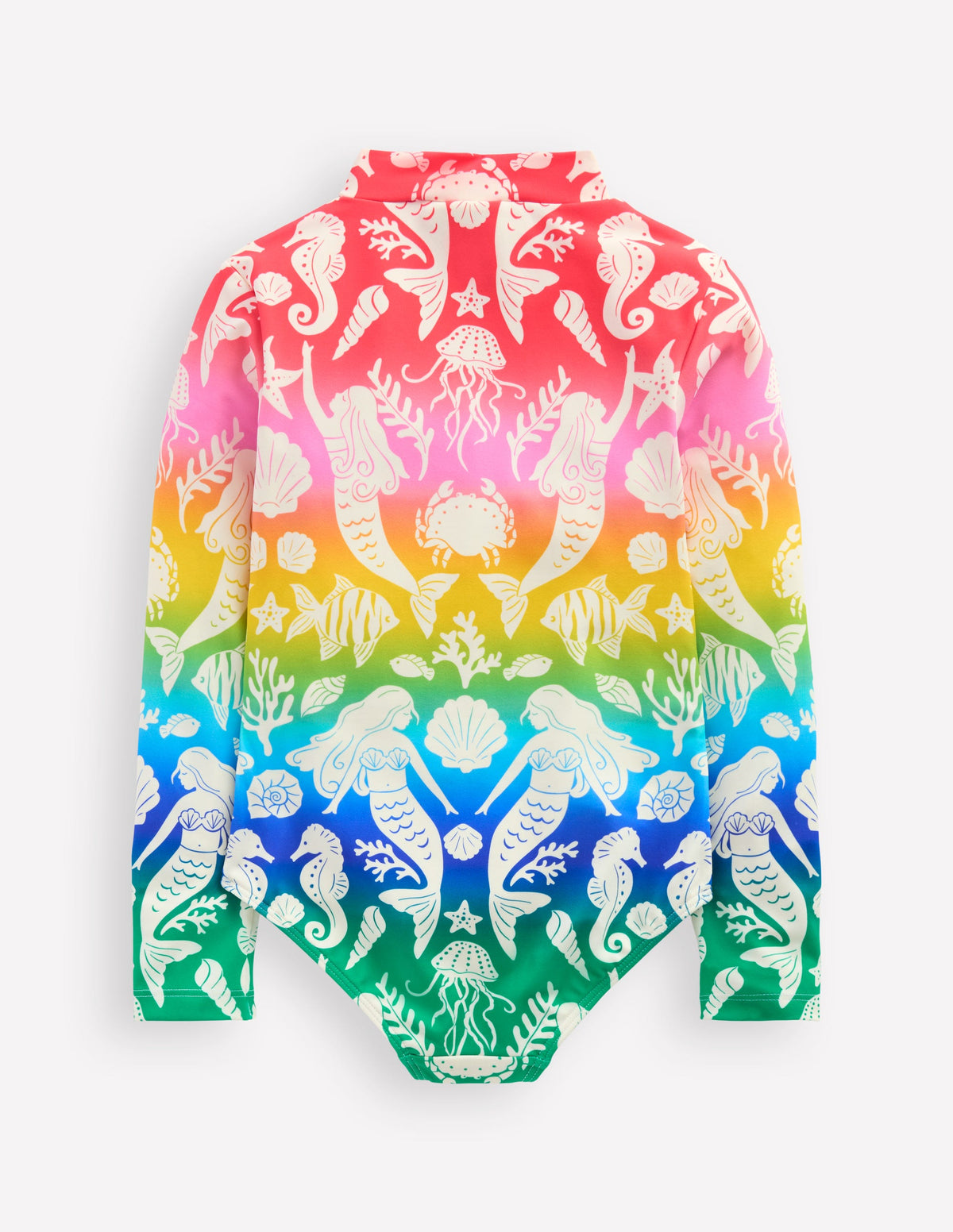 Badeanzug mit langen Ärmeln-Bunt, Regenbogenblumen-2