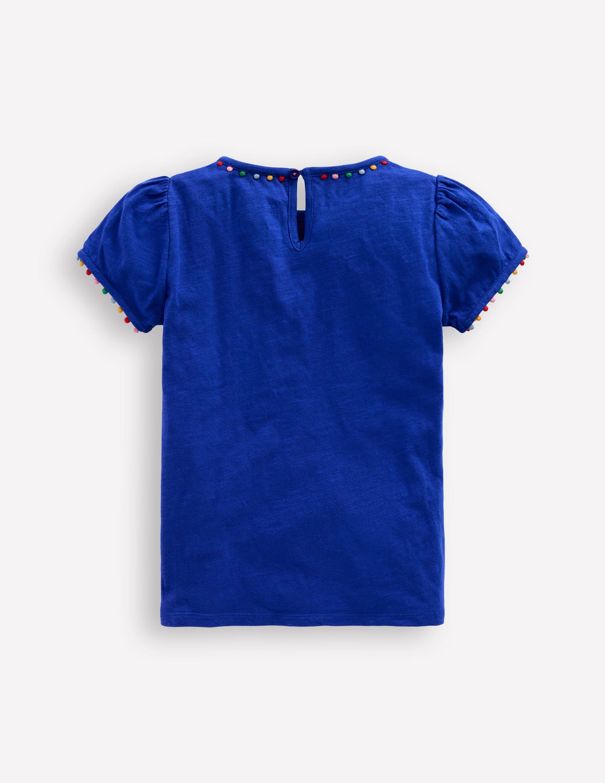 Ali T-Shirt mit Puffärmeln und Bommelbesatz-Leuchtendes Blau-2
