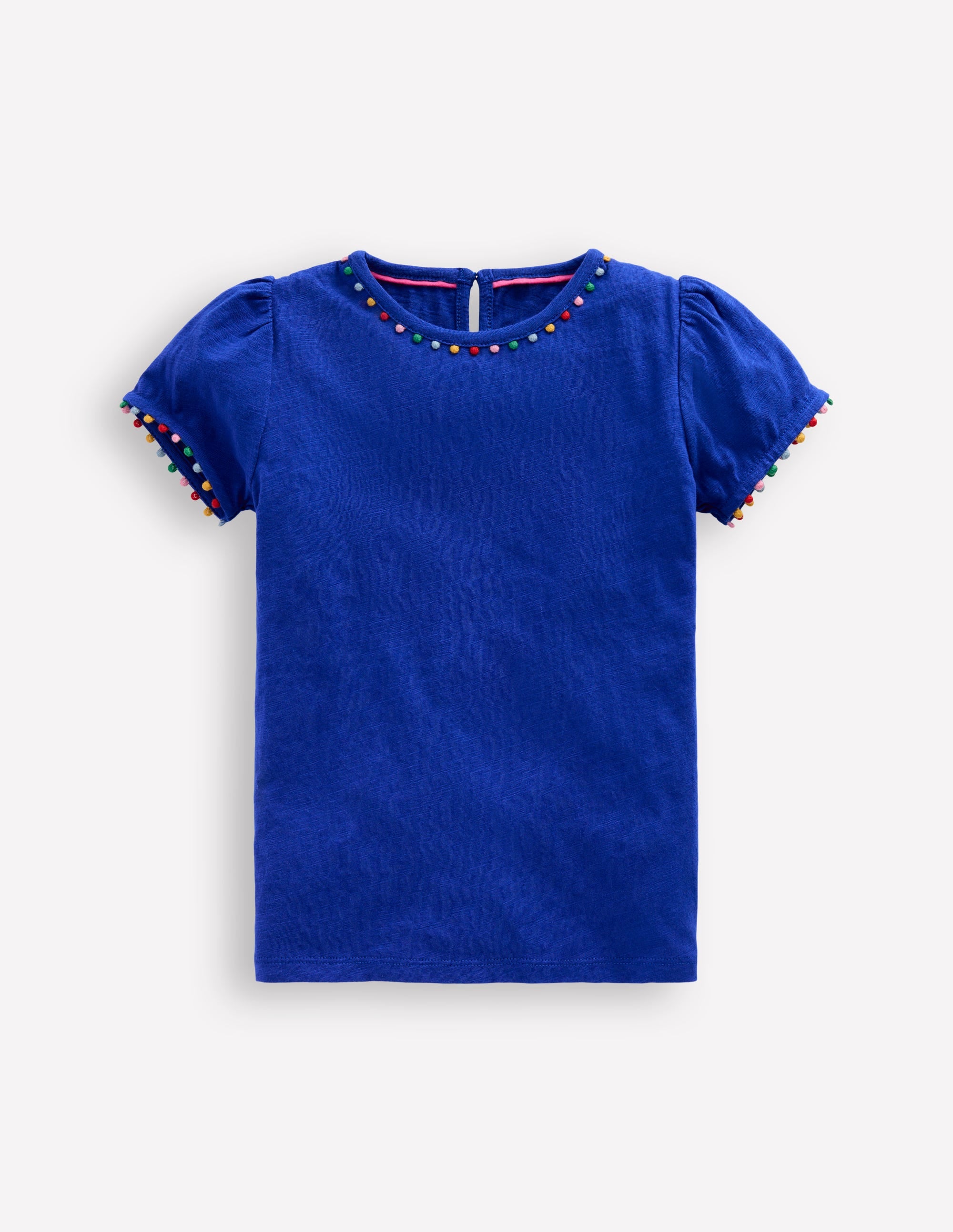 Ali T-Shirt mit Puffärmeln und Bommelbesatz-Leuchtendes Blau - Image 1