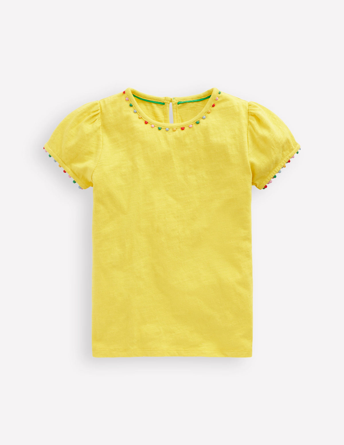 Ali T-Shirt mit Puffärmeln und Bommelbesatz-Ananas - Image 1