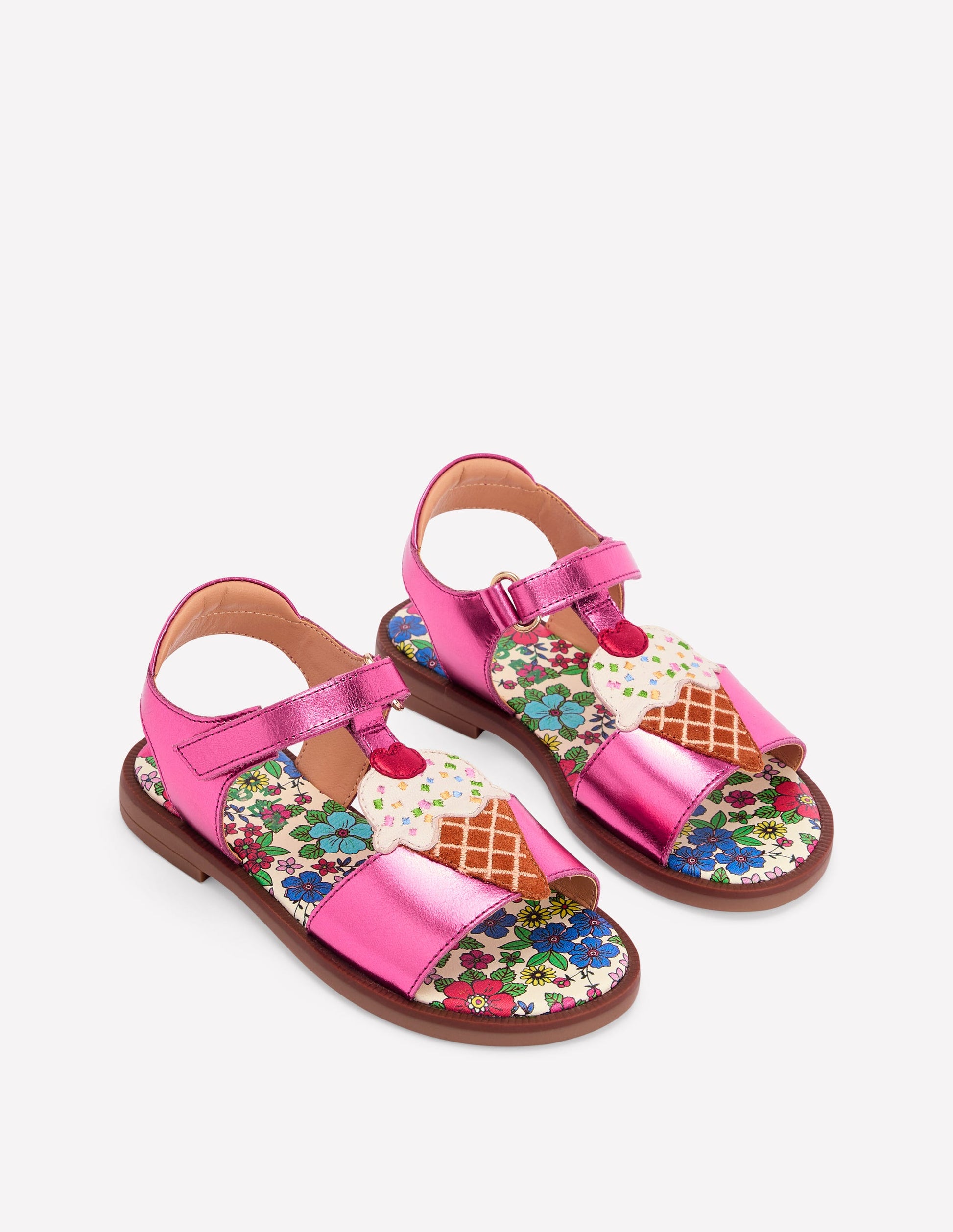 Sandales fun en cuir-Glace-1