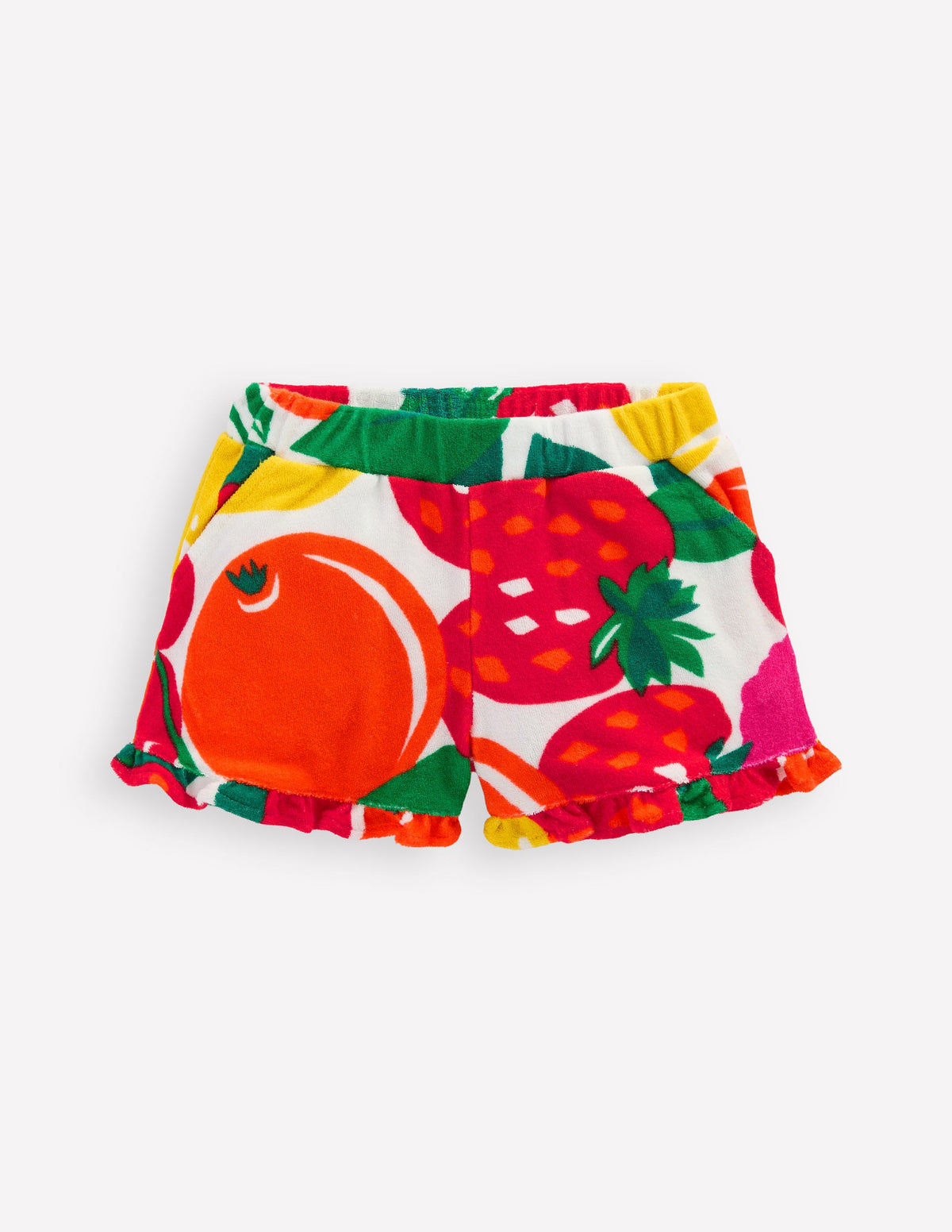 Frottee-Shorts mit Rüschensaum-Bunt Riesenfrüchte - Image 1