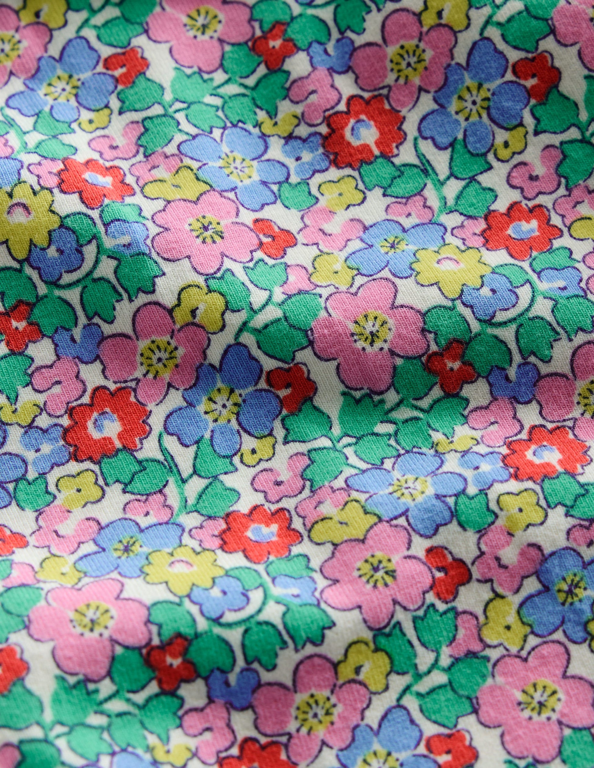 Lustige, verkürzte Leggings-Bunt Blumenbeet-3
