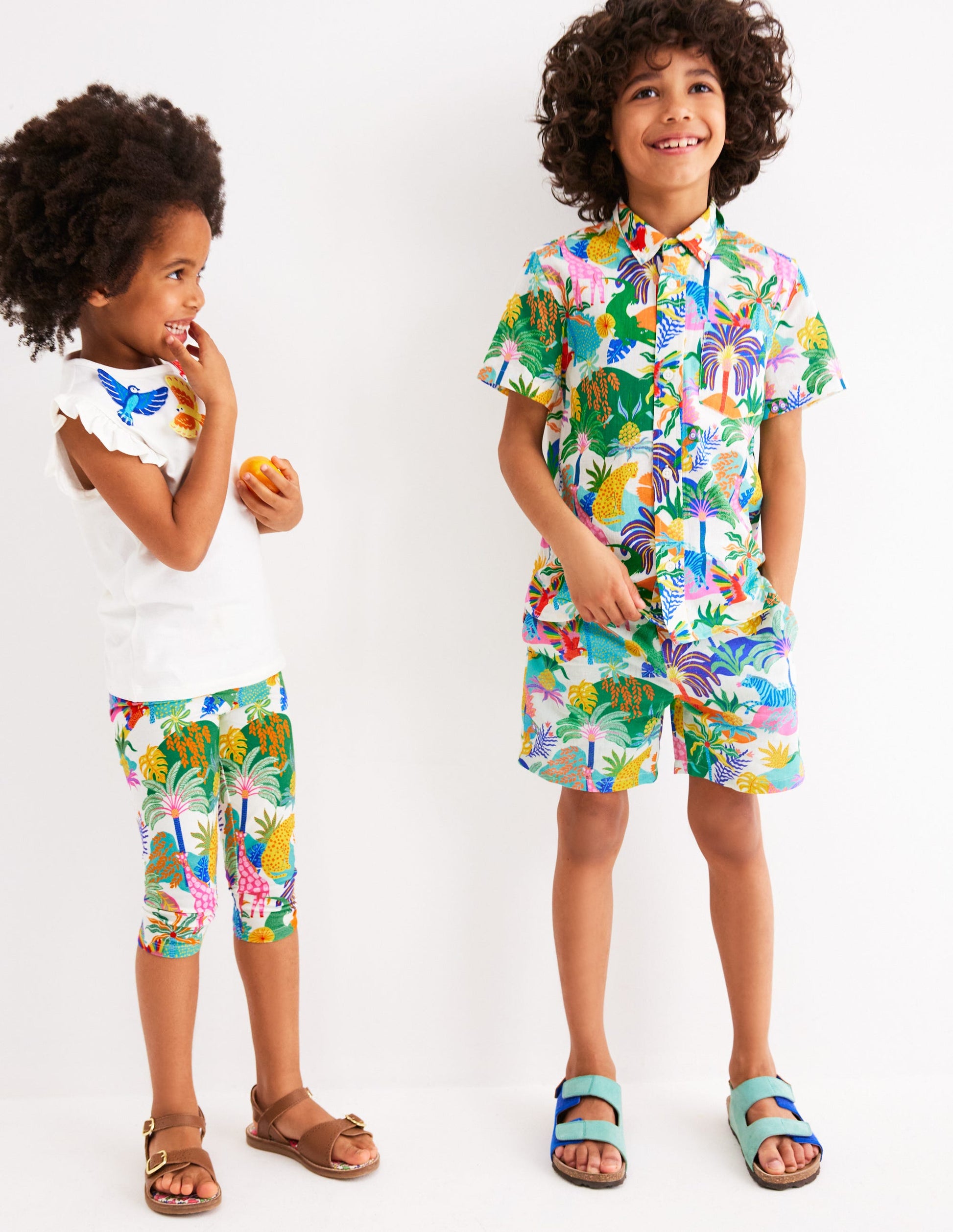 Legging court fun-Jungle multi ivoire doux-4