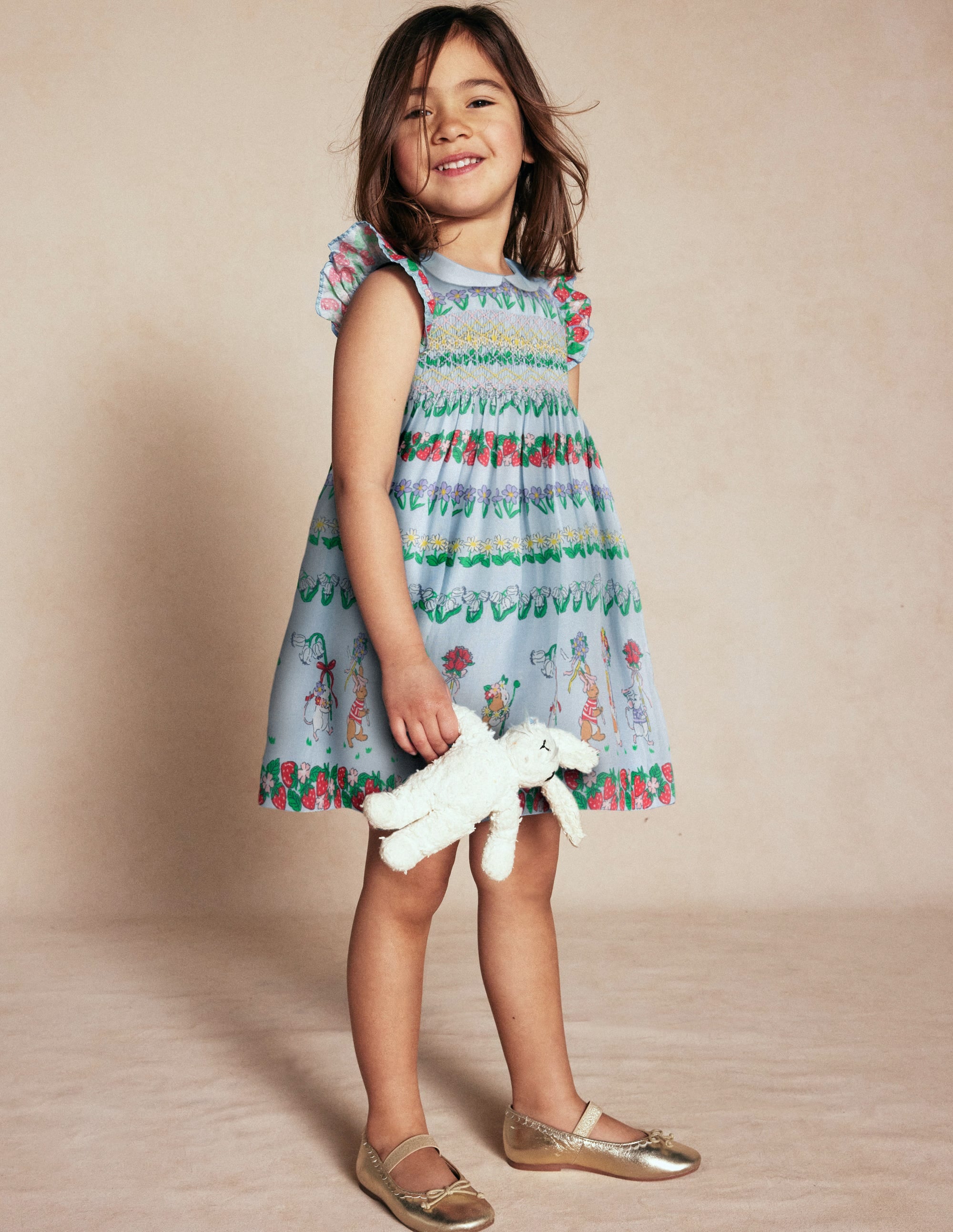Adeline Gesmoktes Kleid-Gletscherblau Winzige Schleifen - Image 4