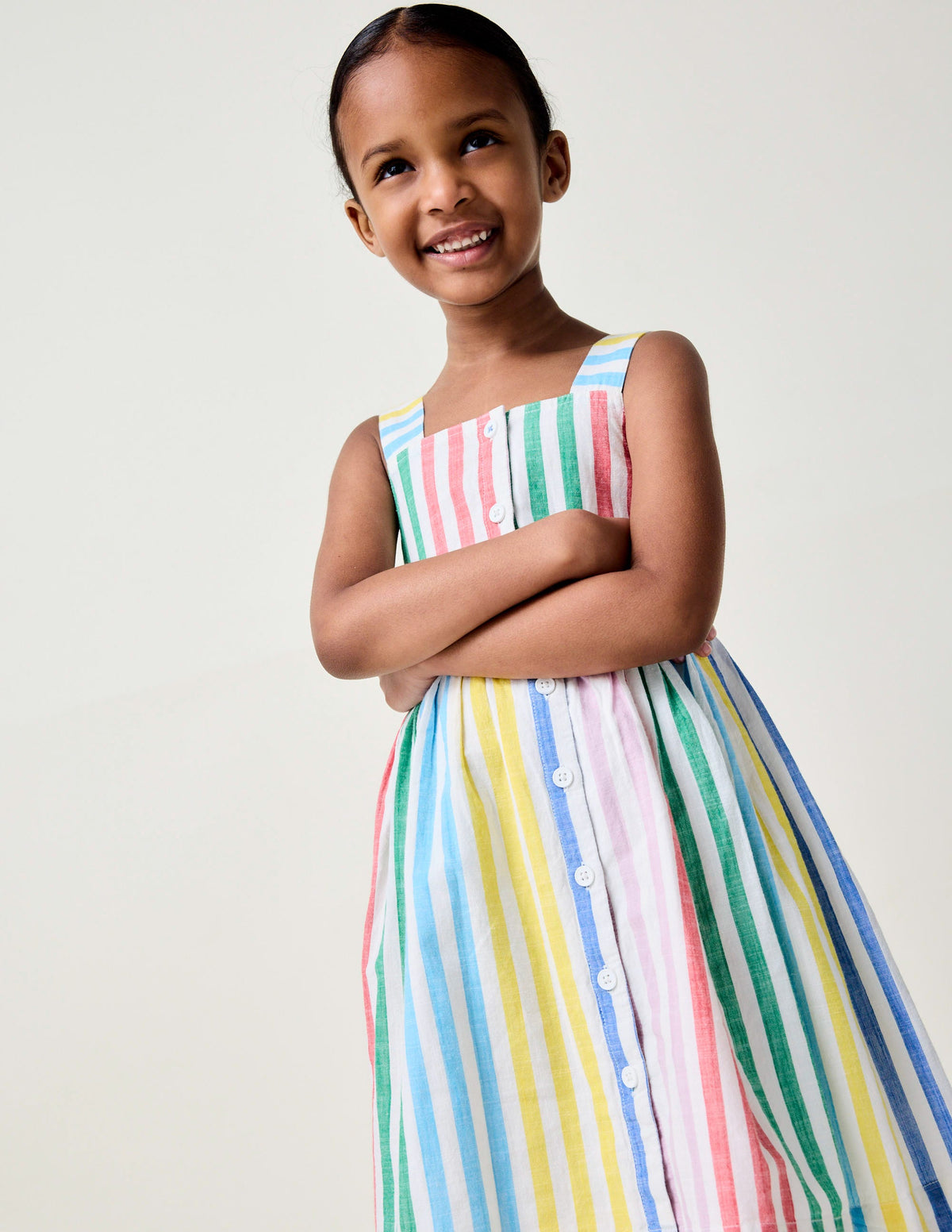 Robe Remy boutonnée-À Rayures Multicolores - Image 1