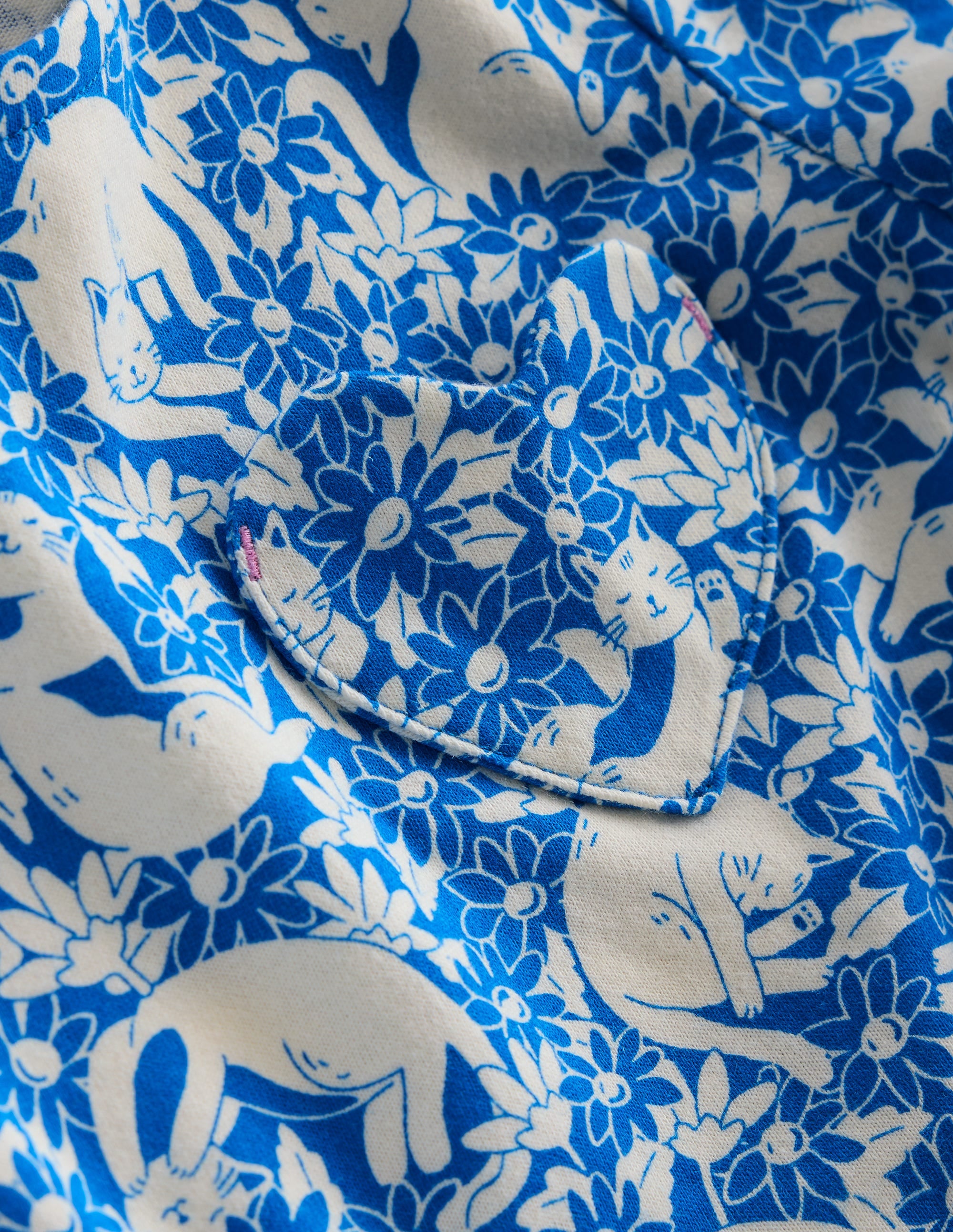 Robe en jersey fun avec poche en cœur-Motif Kitten Meadow bleu martin-pêcheur - Image 3