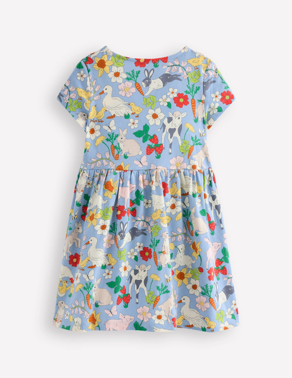 Robe en jersey fun avec poche en cœur-Motif Spring Meadow bleu brumeux-2