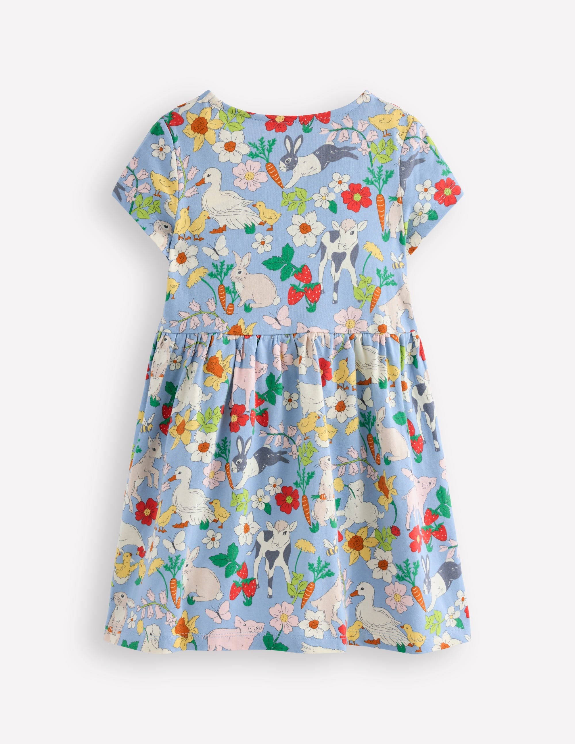 Robe en jersey fun avec poche en cœur-Motif Spring Meadow bleu brumeux - Image 2