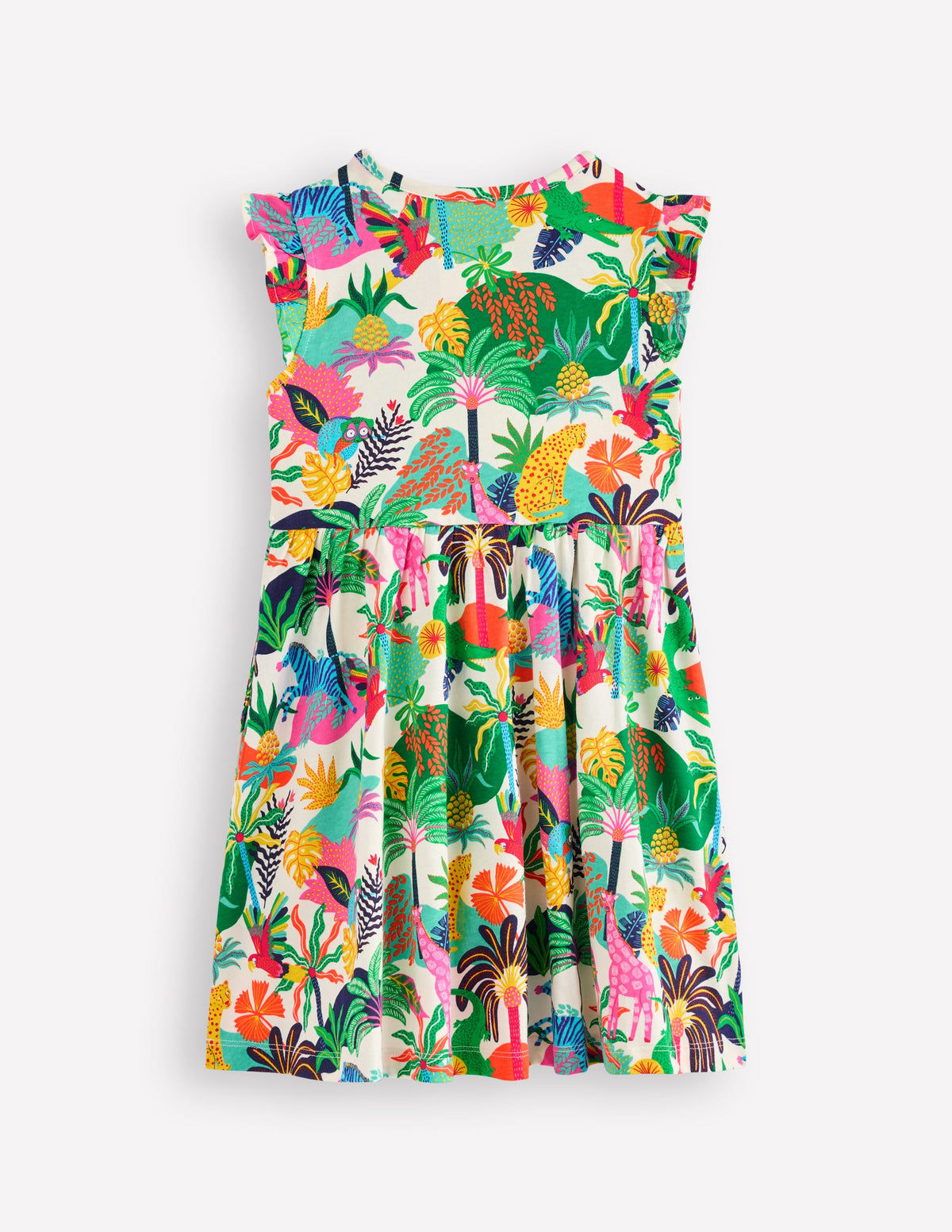 Robe Posie à manches volantées-Jungle multi ivoire doux - Image 2