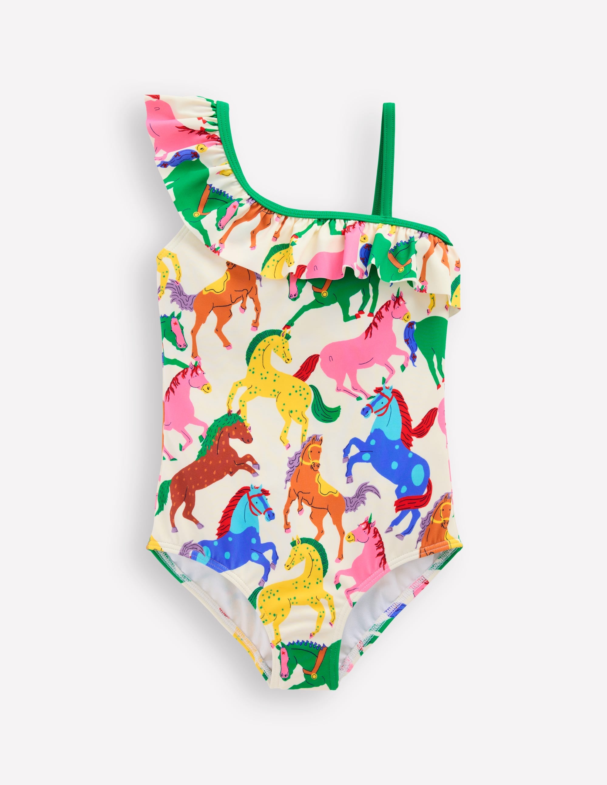 Maillot de bain Lila asymétrique-Chevaux arc-en-ciel multi - Image 1