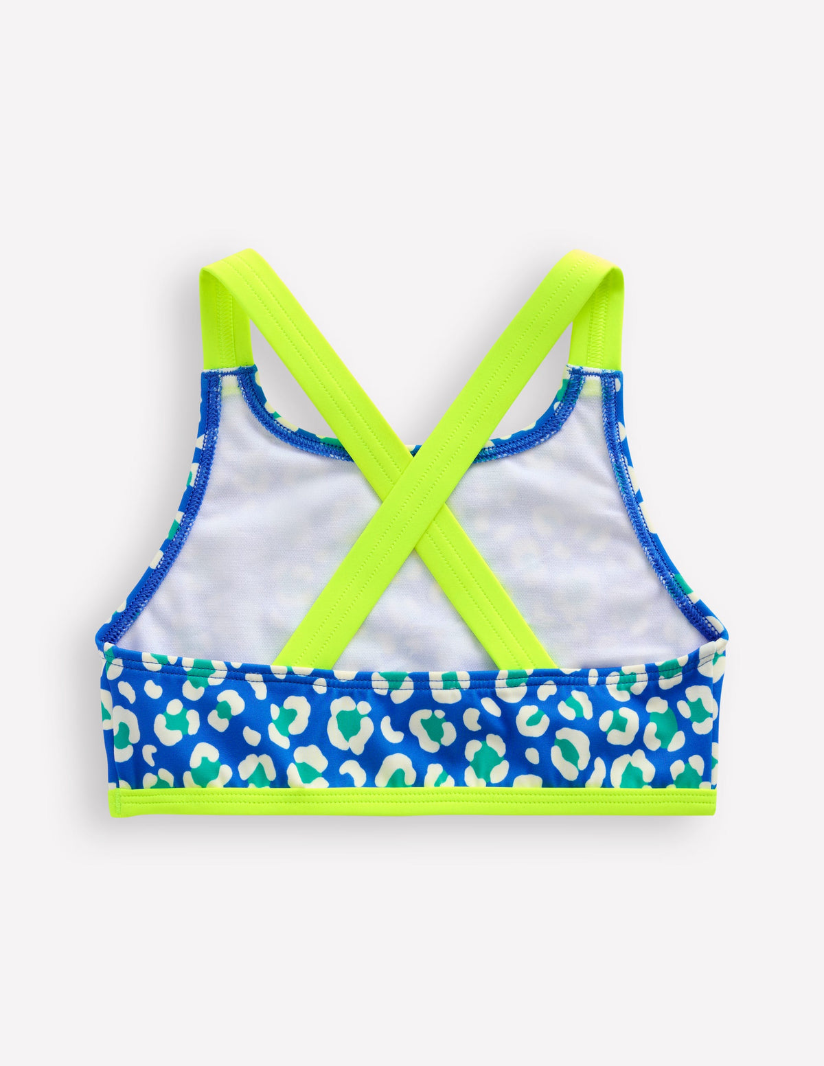 Bikinioberteil mit überkreuzter Rückseite-Aquamarin Leopard-2