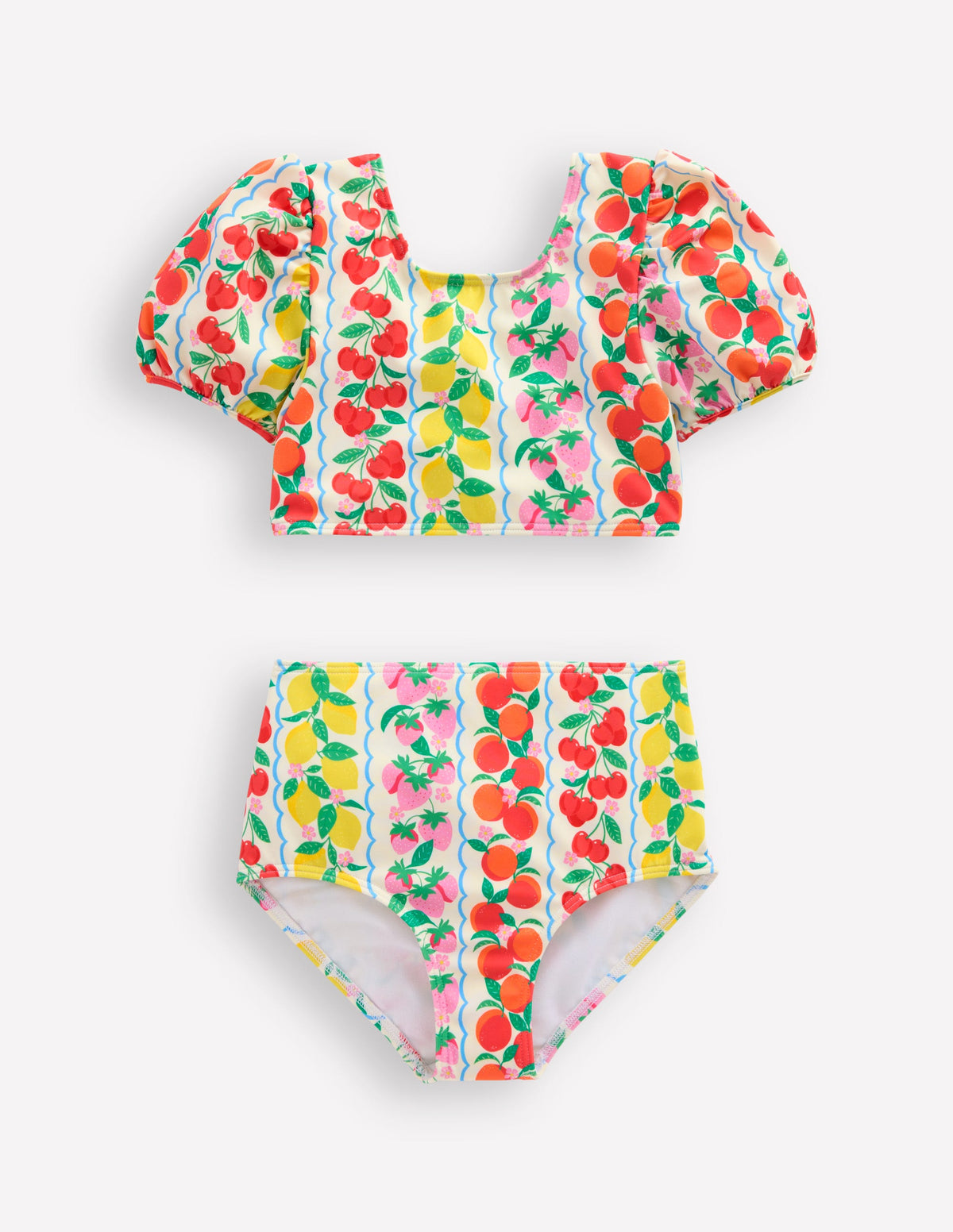 Sandy Bikini mit Puffärmeln-Regenbogenfrucht Streifen - Image 1