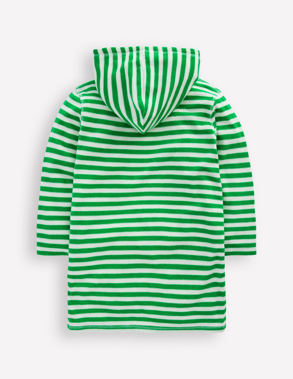 Mara Frottee-Badeponcho-Grün Seepferdchen Streifen-2