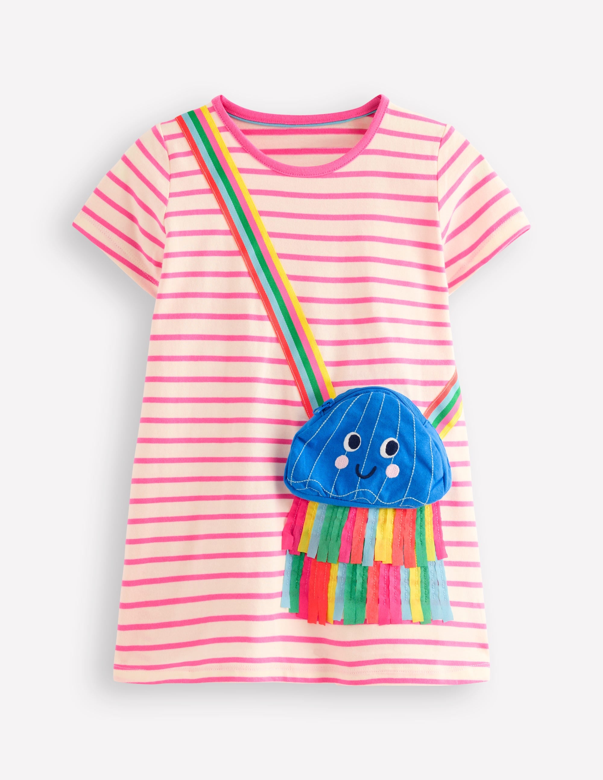 Kurzärmlige Tunika mit Applikation-Rosa Pink Quallen - Image 1