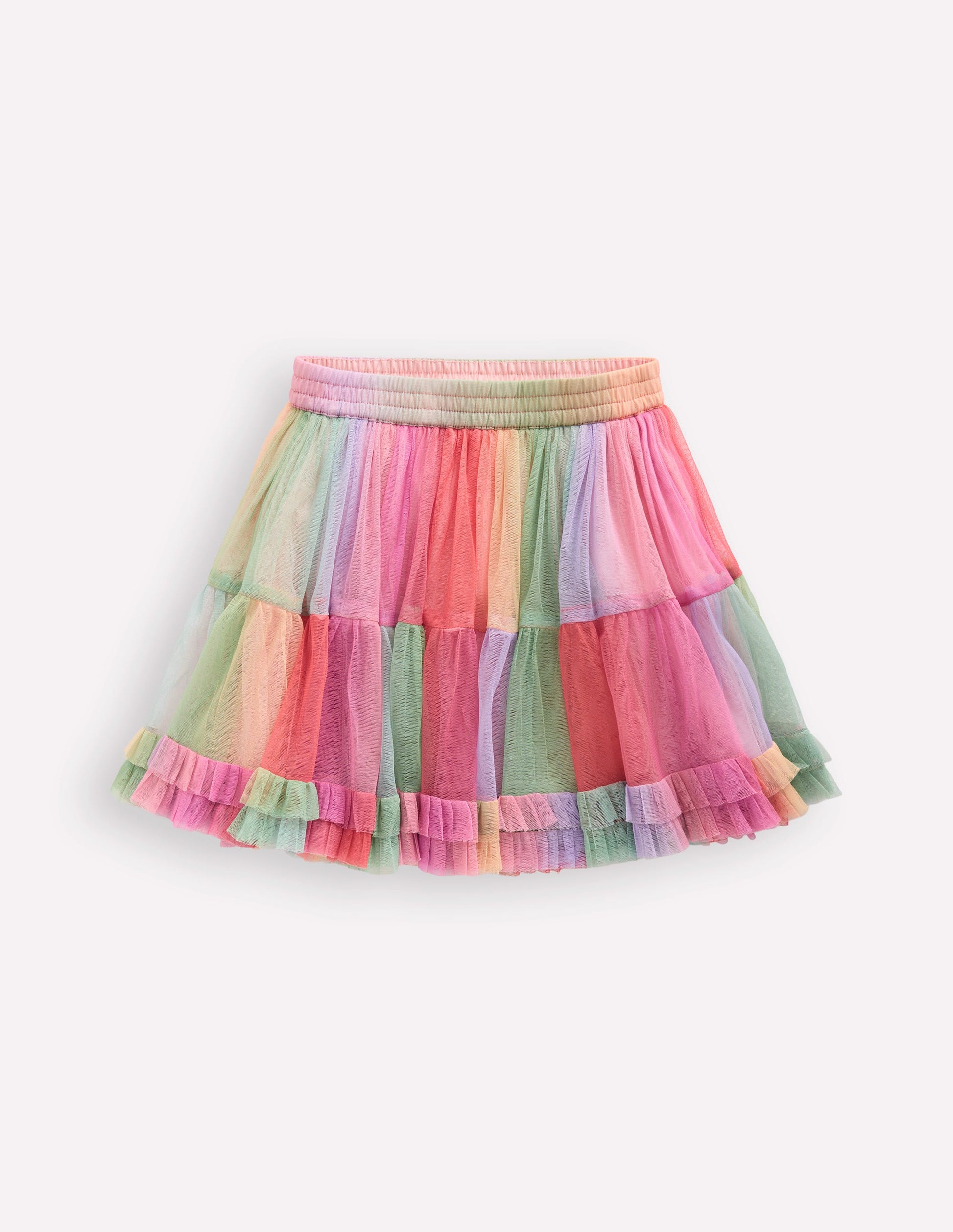Jupe en tulle à volants-Multi-1