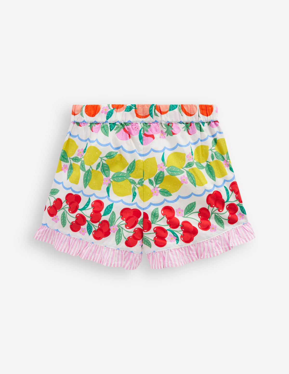 Juniper Gewebte Shorts mit Rüschen-Regenbogenfrucht Streifen-2