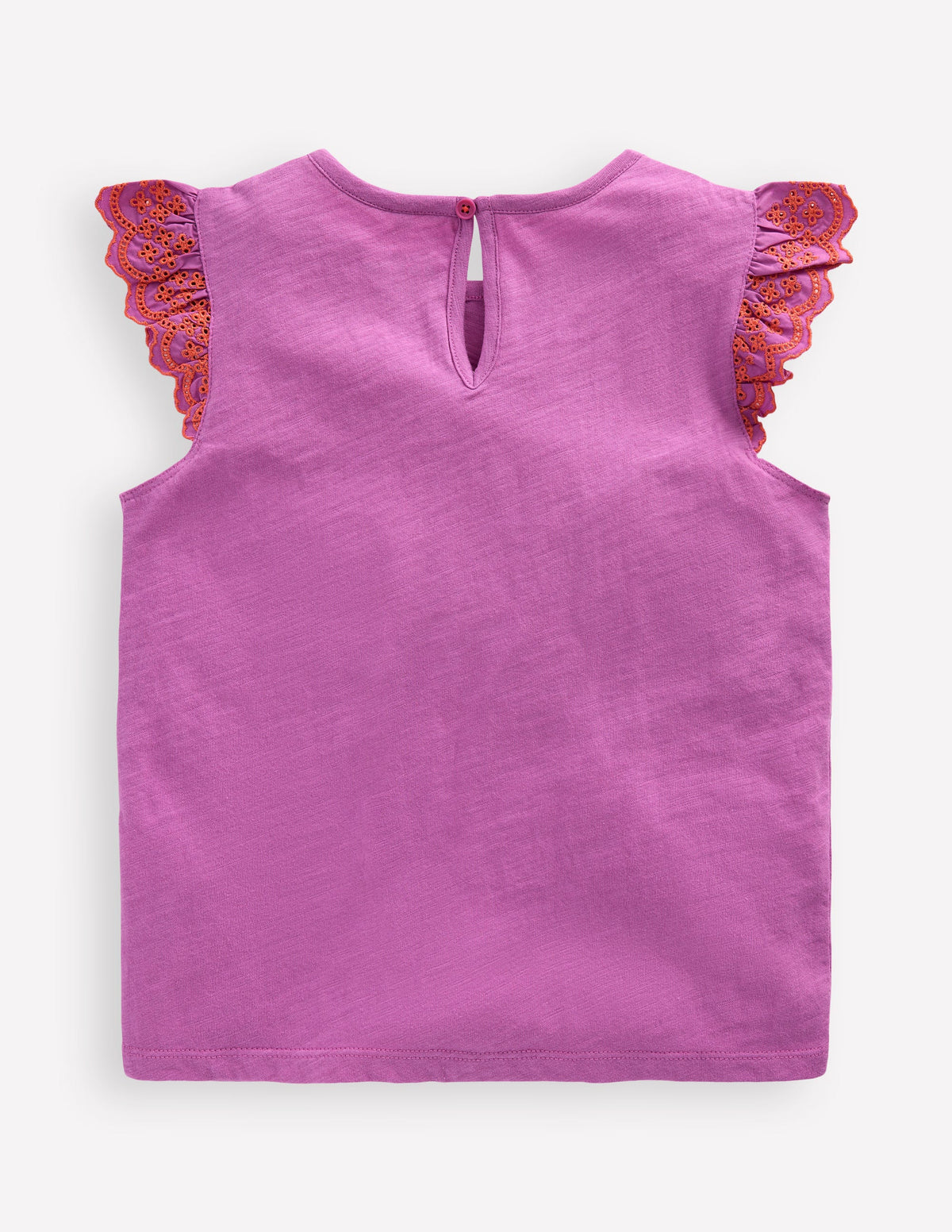 Margaret T-Shirt mit Lochstickerei und Rüschen-Orchideenlila-2