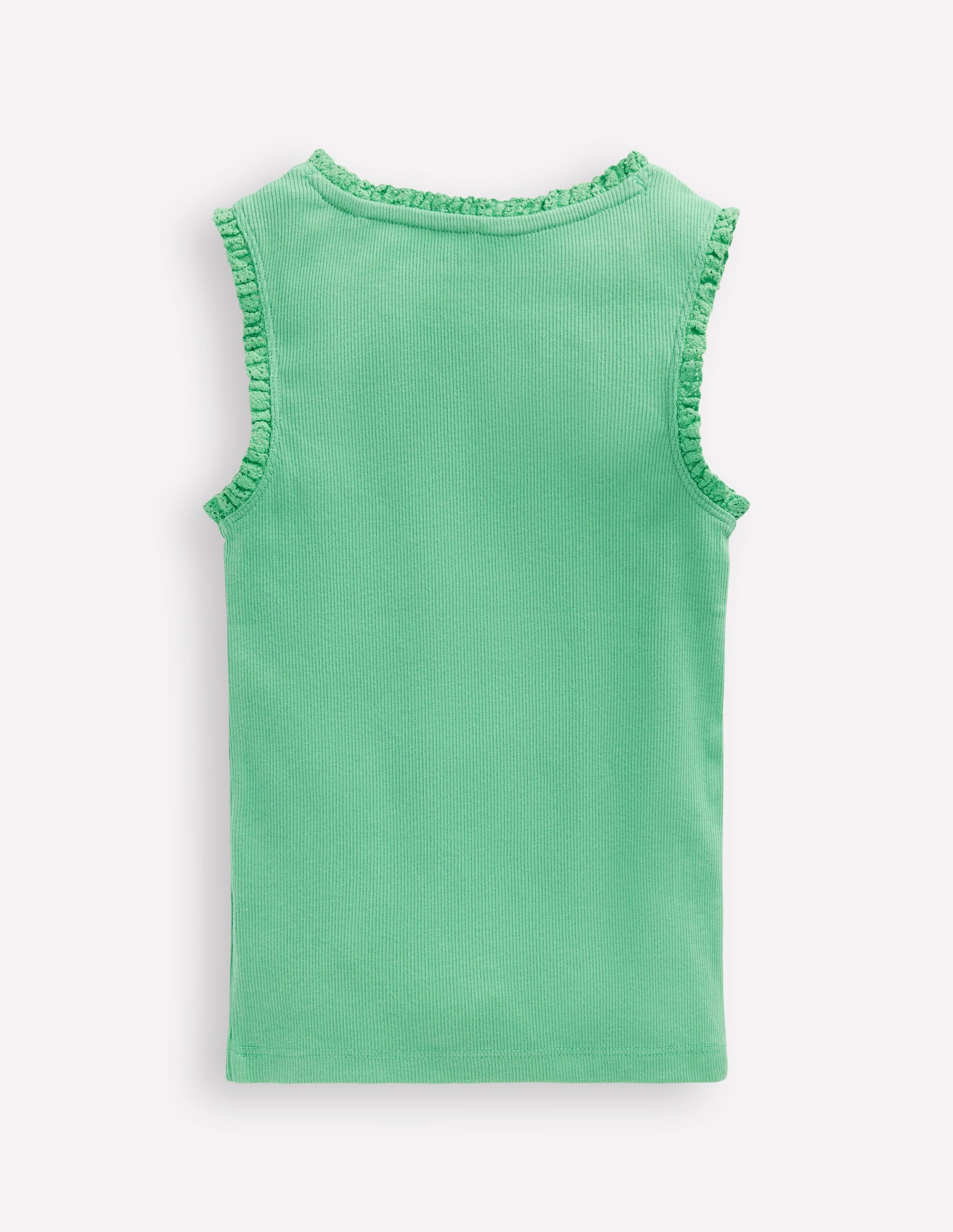 Geripptes Top mit Spitzenbesatz-Aloe Grün - Image 2