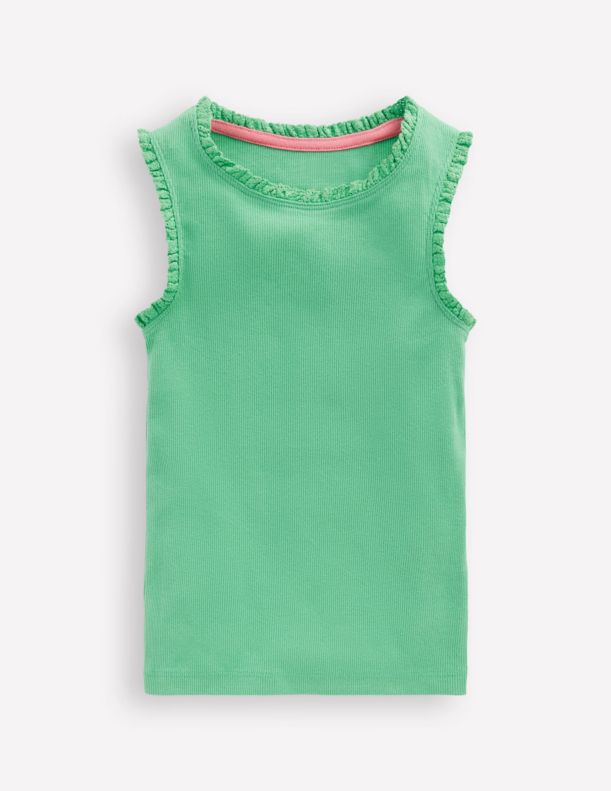Geripptes Top mit Spitzenbesatz-Aloe Grün-1