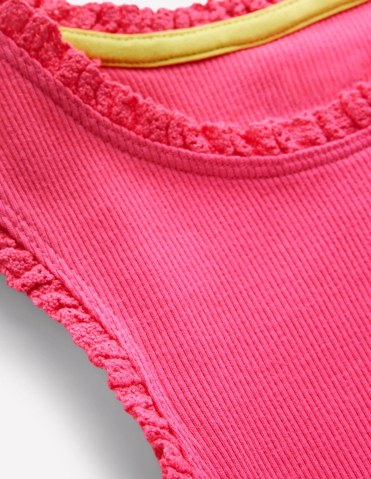 Geripptes Top mit Spitzenbesatz-Flamingorosa-3
