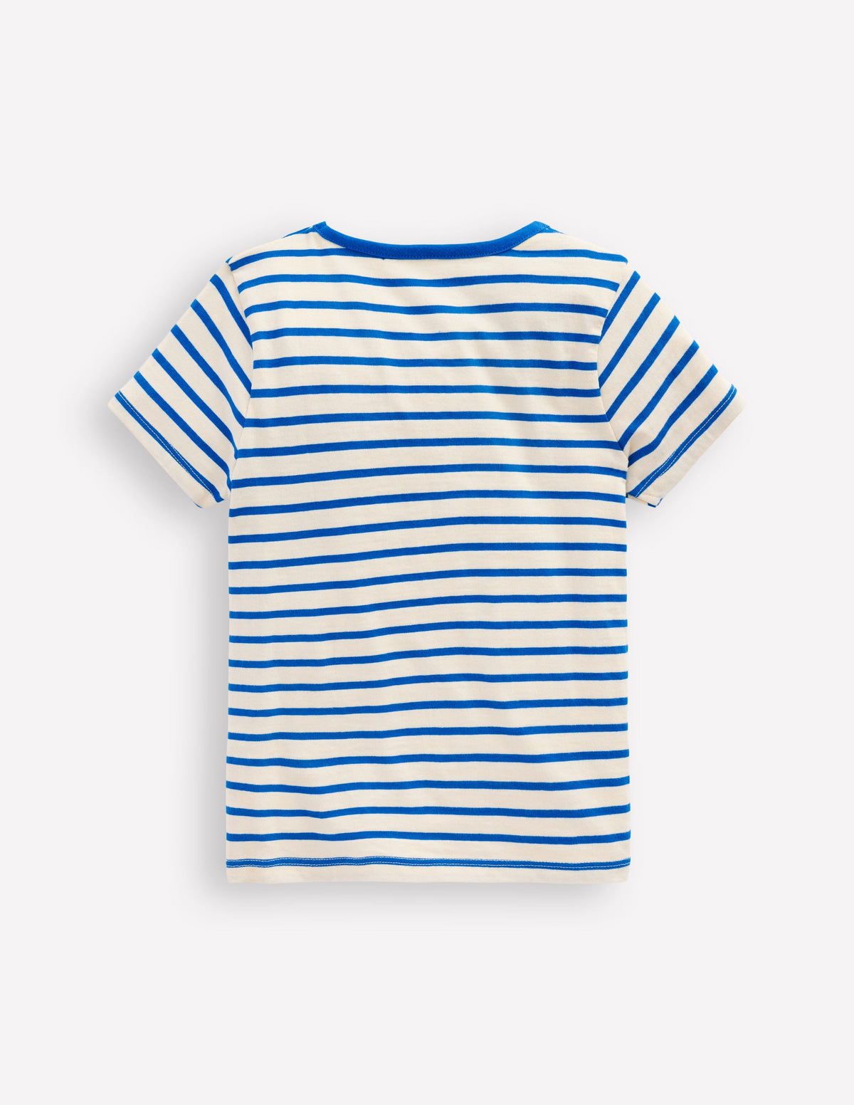 Short Sleeve Appliqué T-shirt-Peacock Plume Blue/Soft Ivory-2