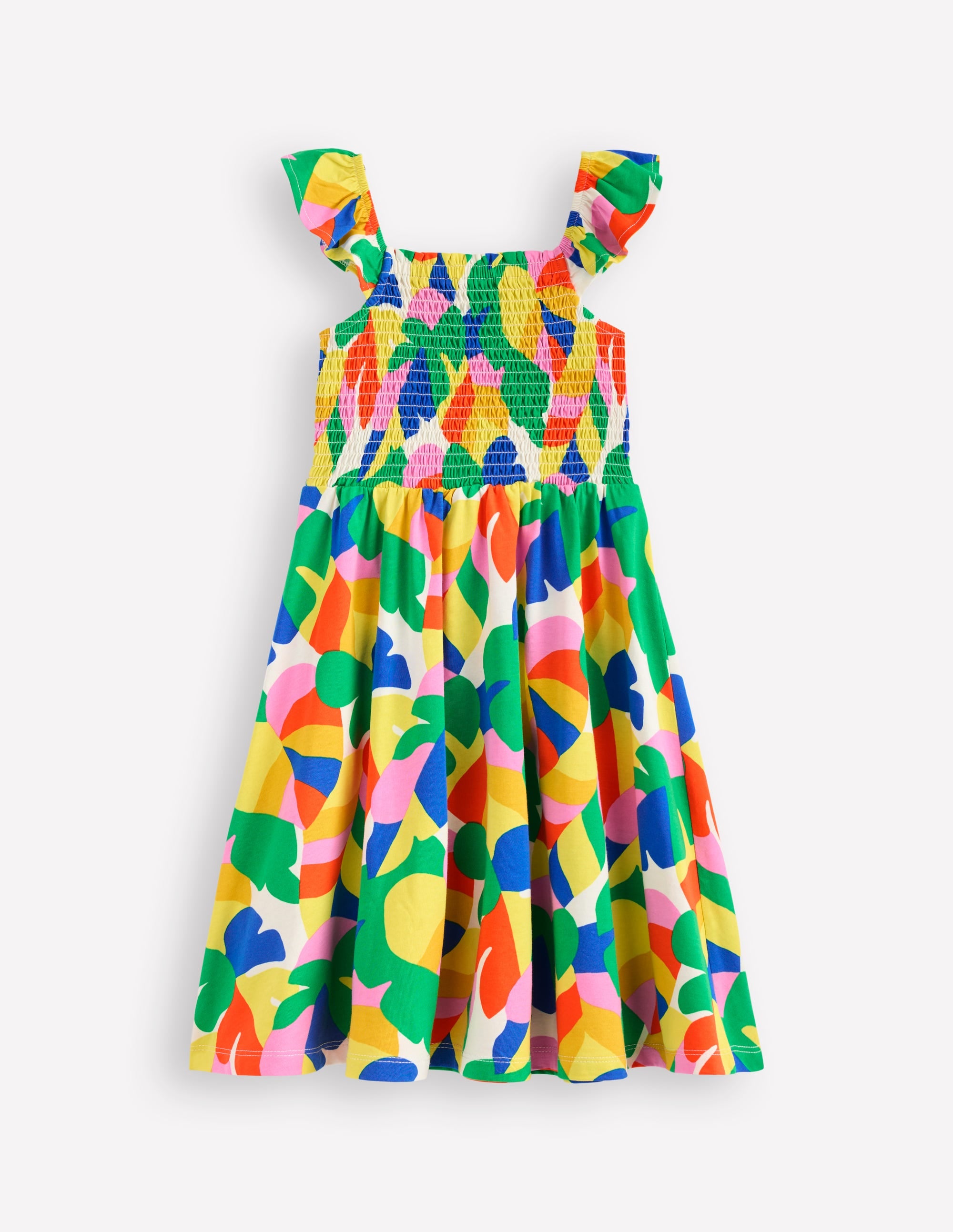 Robe Willa froncée en jersey-Motif Abstract Palm multi - Image 2