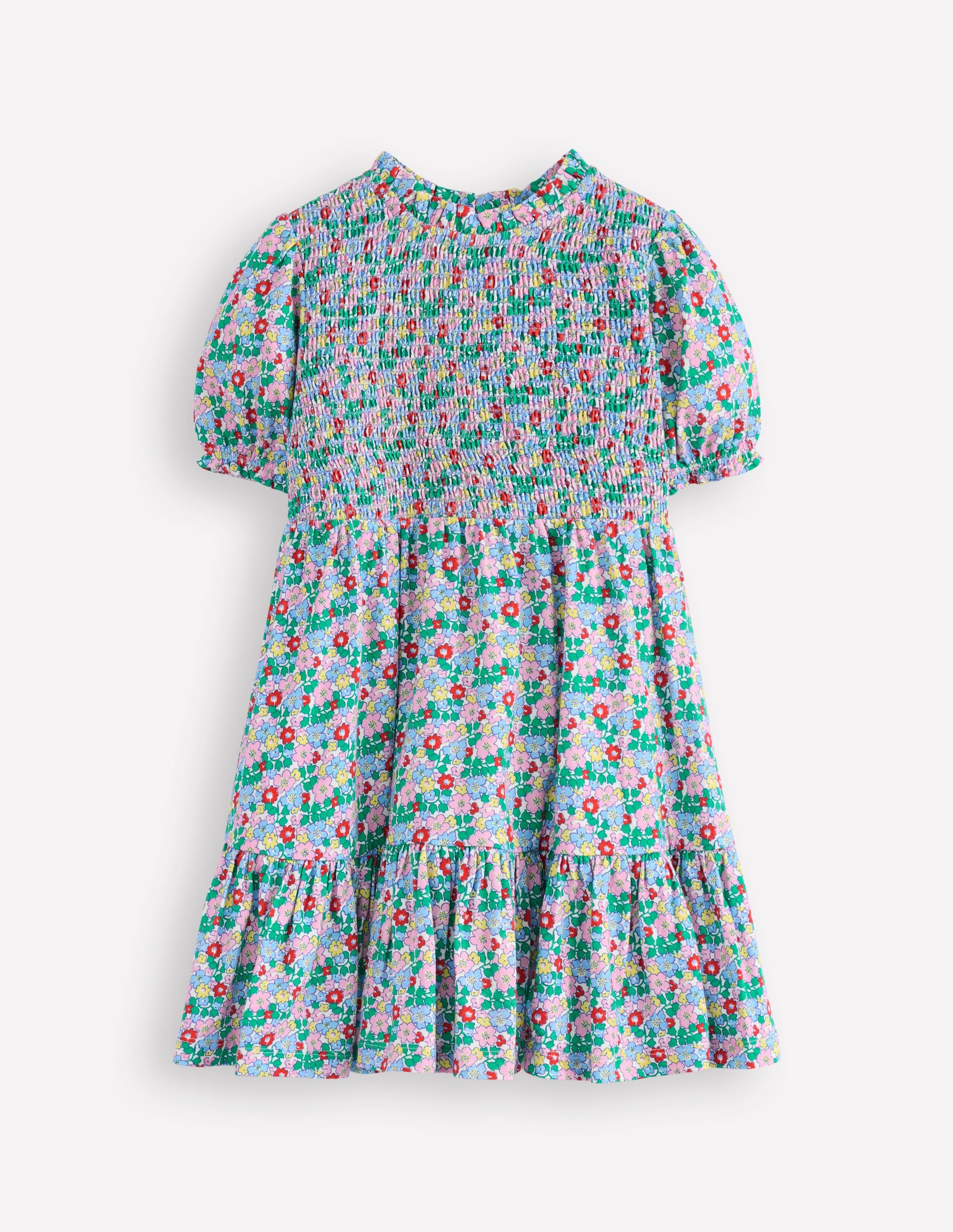 Aurora Gerafftes Kleid zum Herumwirbeln-Bunt Blumenbeet - Image 1