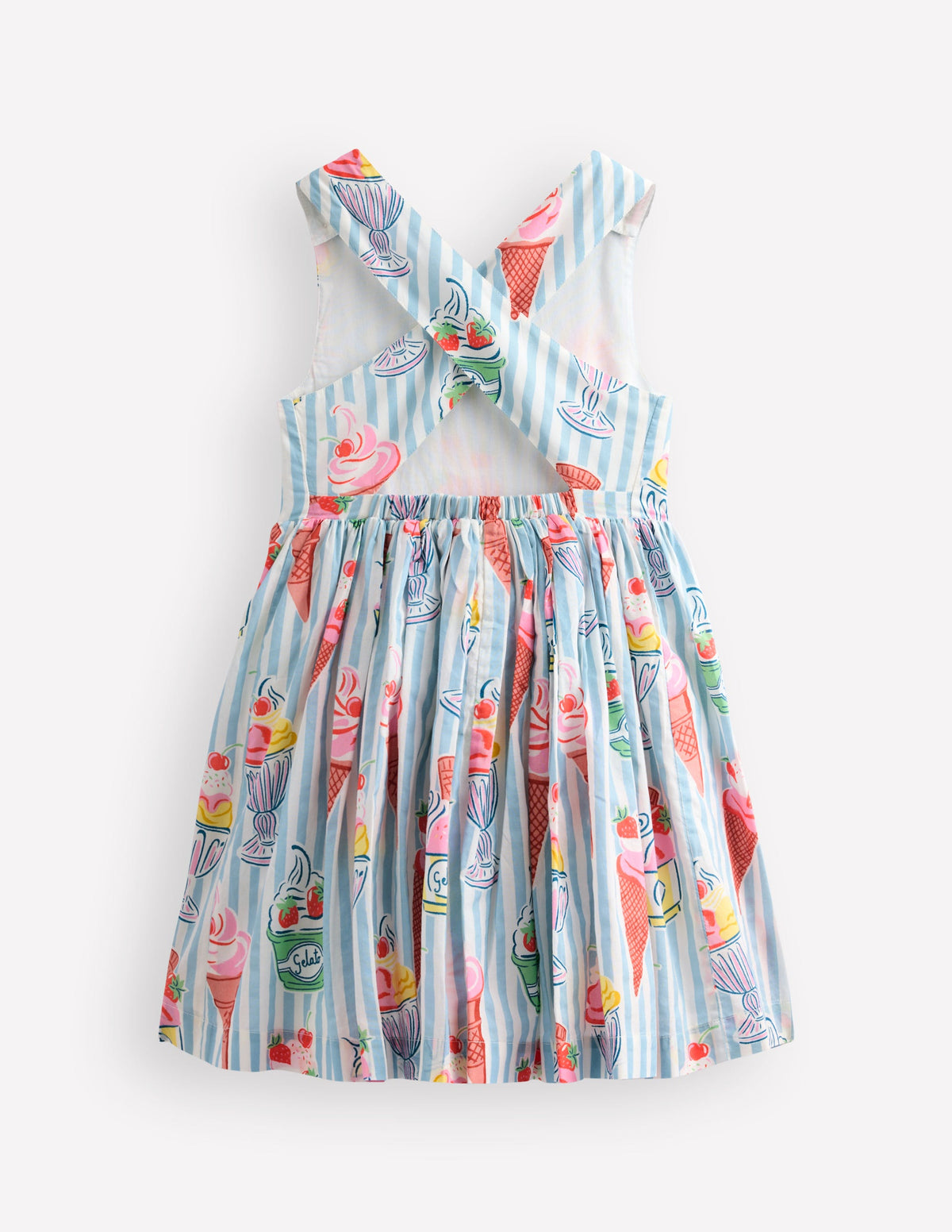 Robe Harper croisée dans le dos-Rayé glace bleu vintage - Image 3