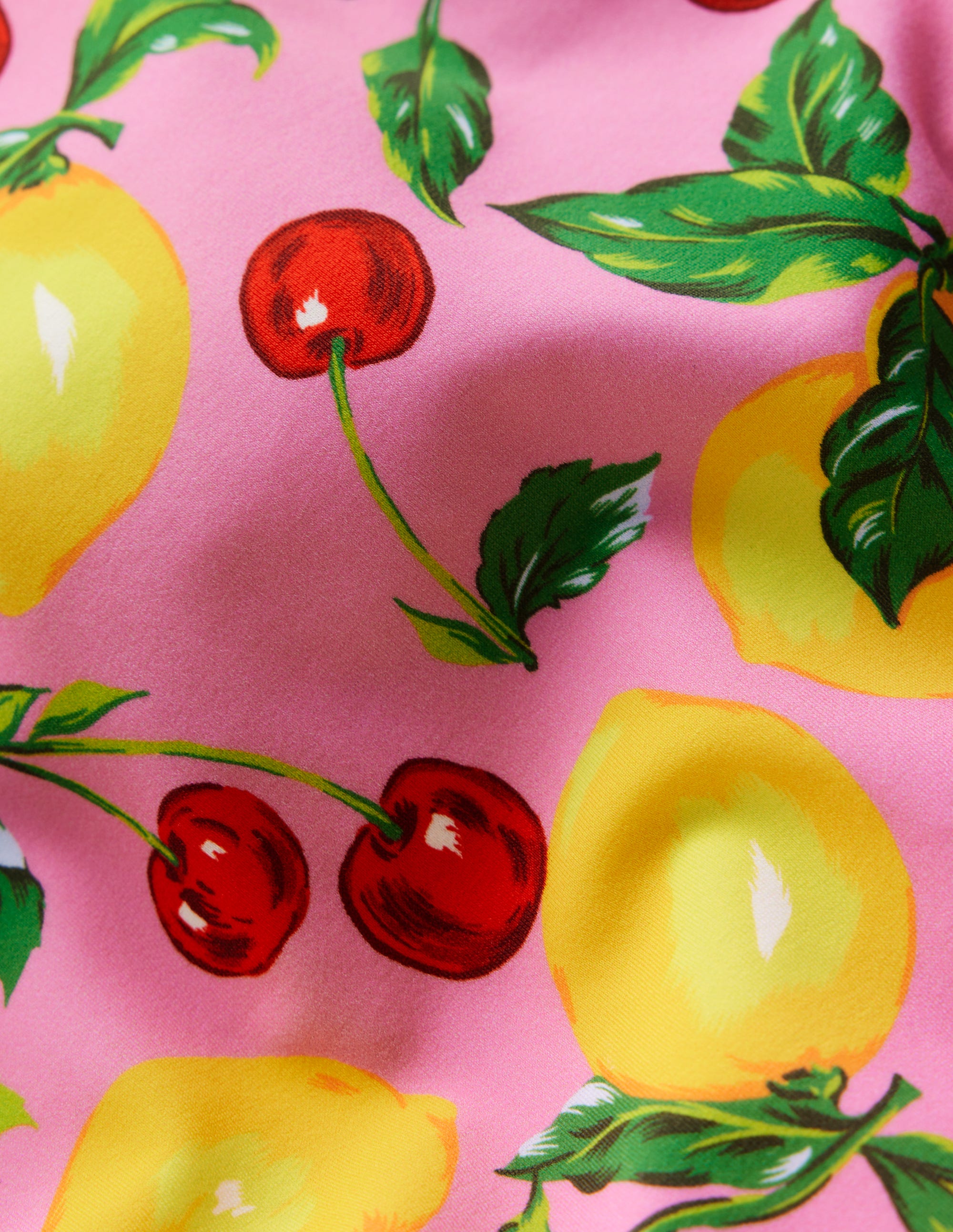 Maillot de bain Hallie à bretelles volantées-Citrons et cerises rose cosmos - Image 3