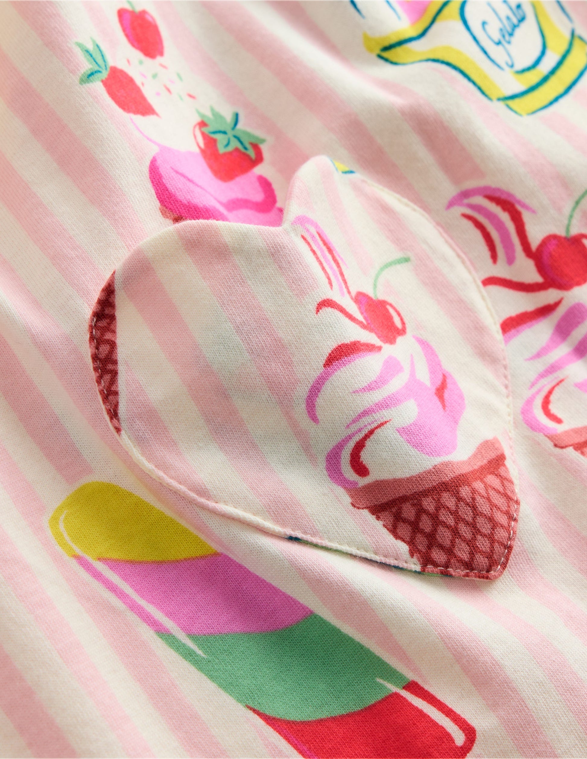Bedruckte Kurzarm-Tunika-Vintage-Rosa Eiscreme Streifen-3