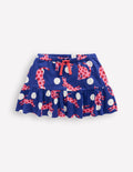 Gestufter Jersey-Skort-Leuchtendes Blau Gepunktete Katzen