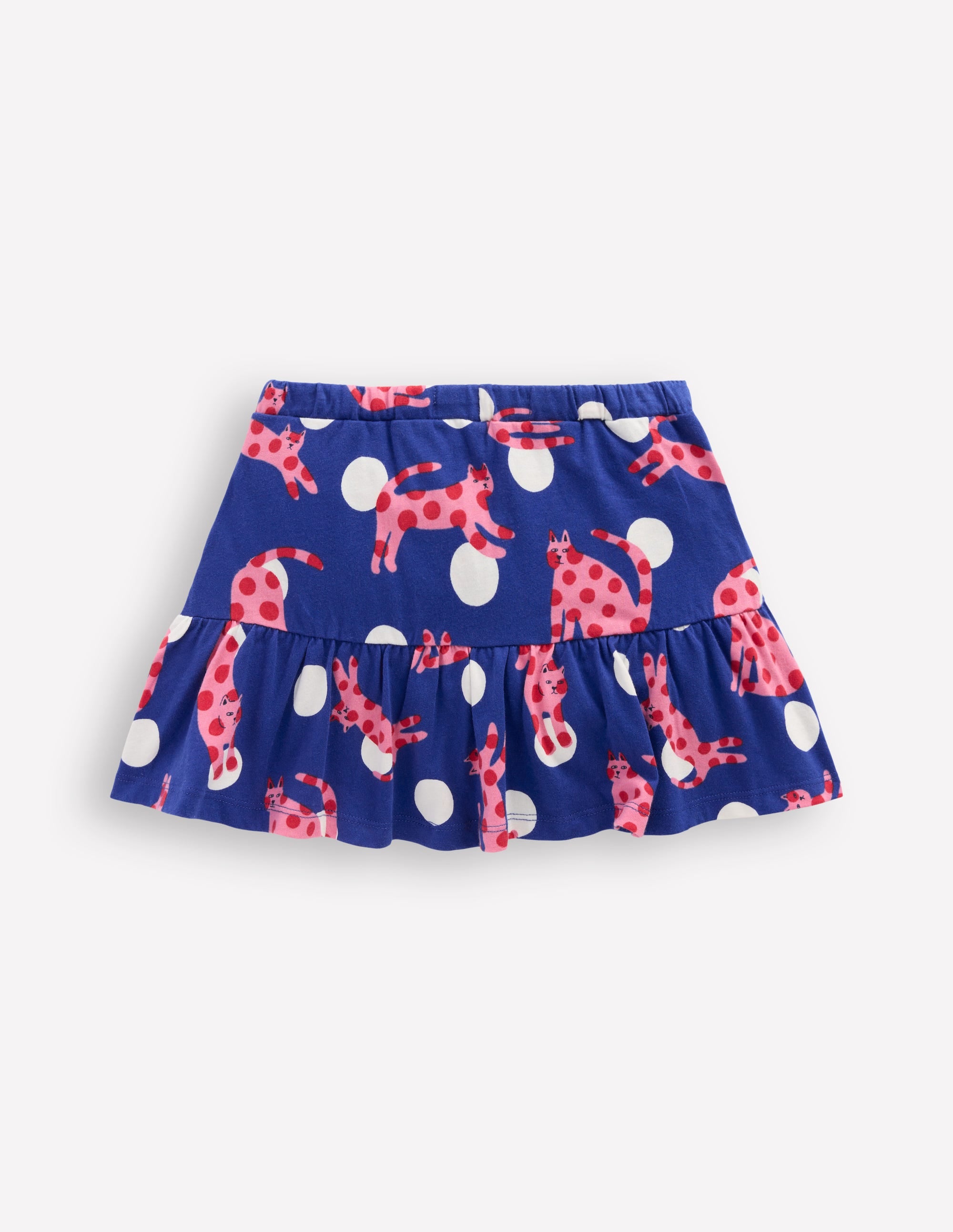 Gestufter Jersey-Skort-Leuchtendes Blau Gepunktete Katzen - Image 2