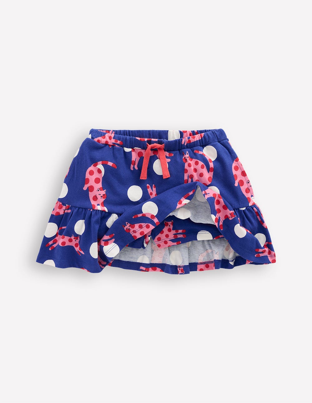 Gestufter Jersey-Skort-Leuchtendes Blau Gepunktete Katzen - Image 4