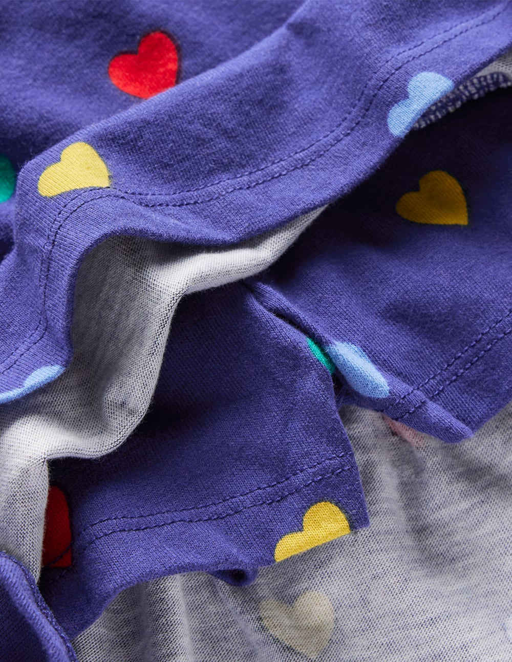Gestufter Jersey-Skort-Steuerbordblau Bunte Herzen - Image 3