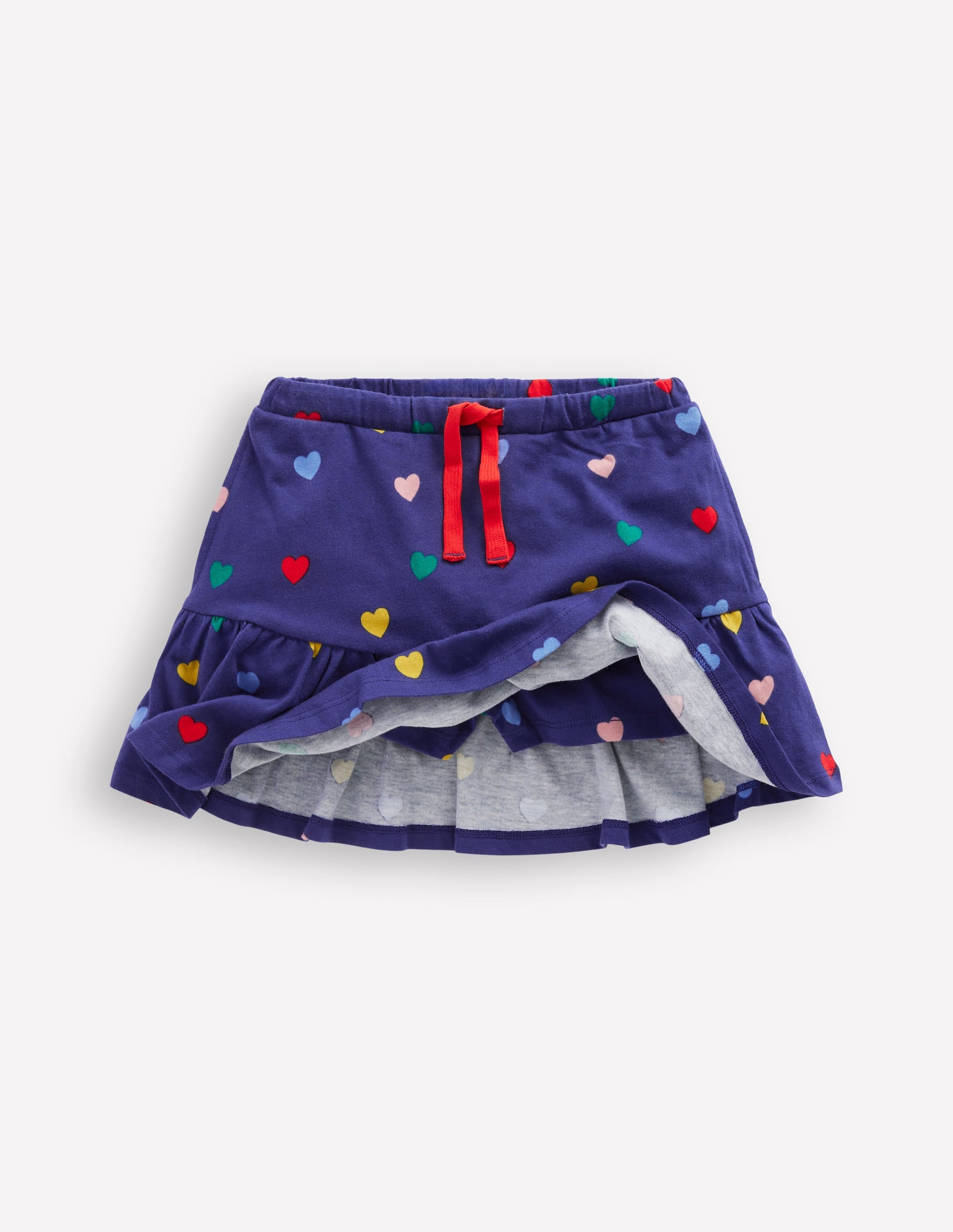 Gestufter Jersey-Skort-Steuerbordblau Bunte Herzen - Image 4