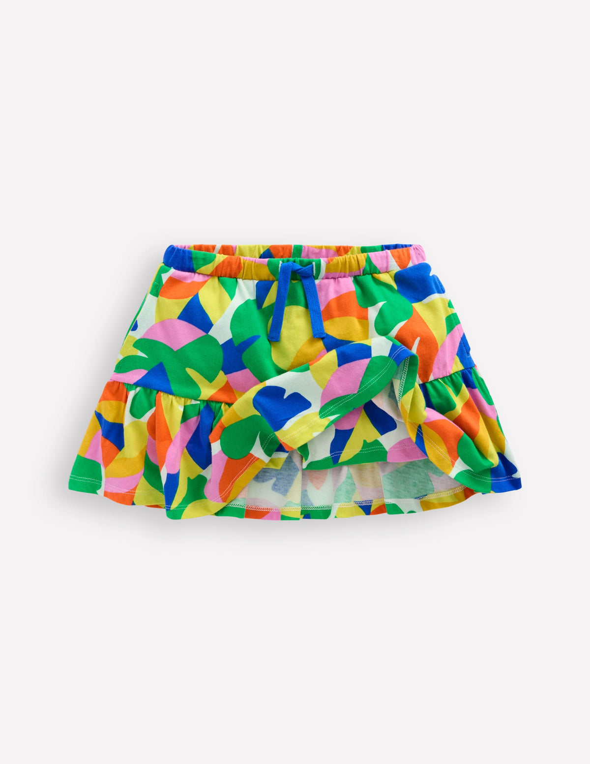 Gestufter Jersey-Skort-Bunt Abstrakt Palme - Image 4