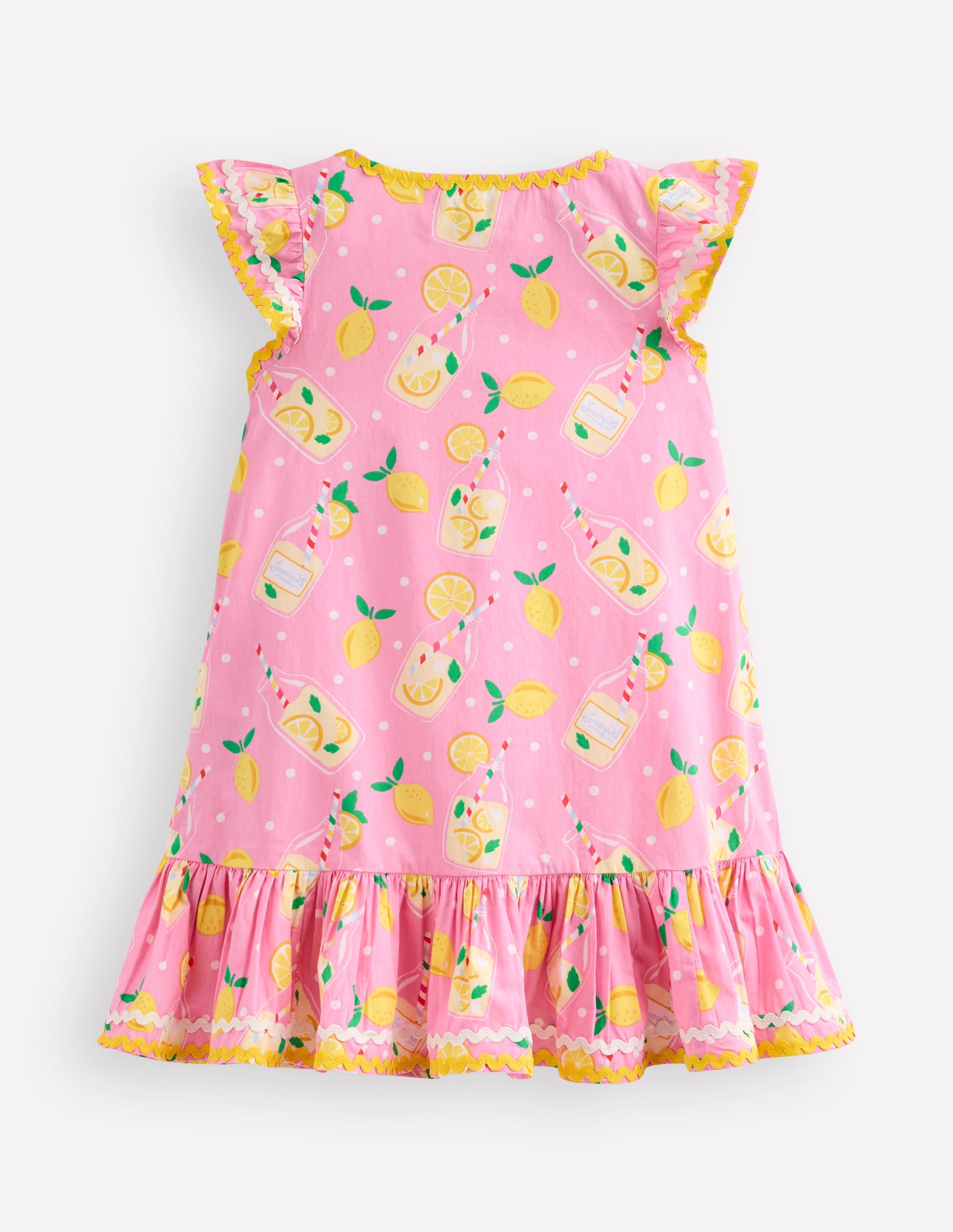 Emmy Gewebtes Strandkleid-Kreiderosa Limonade-3