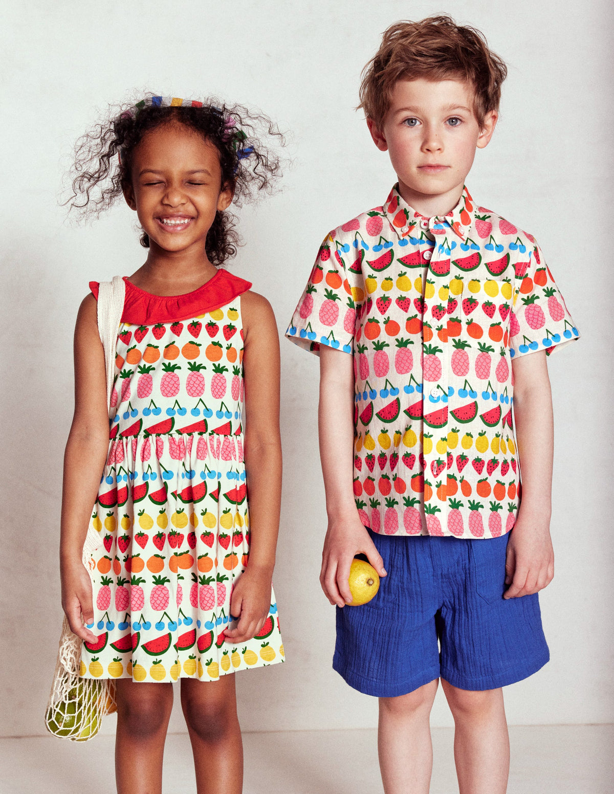 Jerseykleid mit gerüschtem Ausschnitt-Naturweiß Frucht Streifen-8