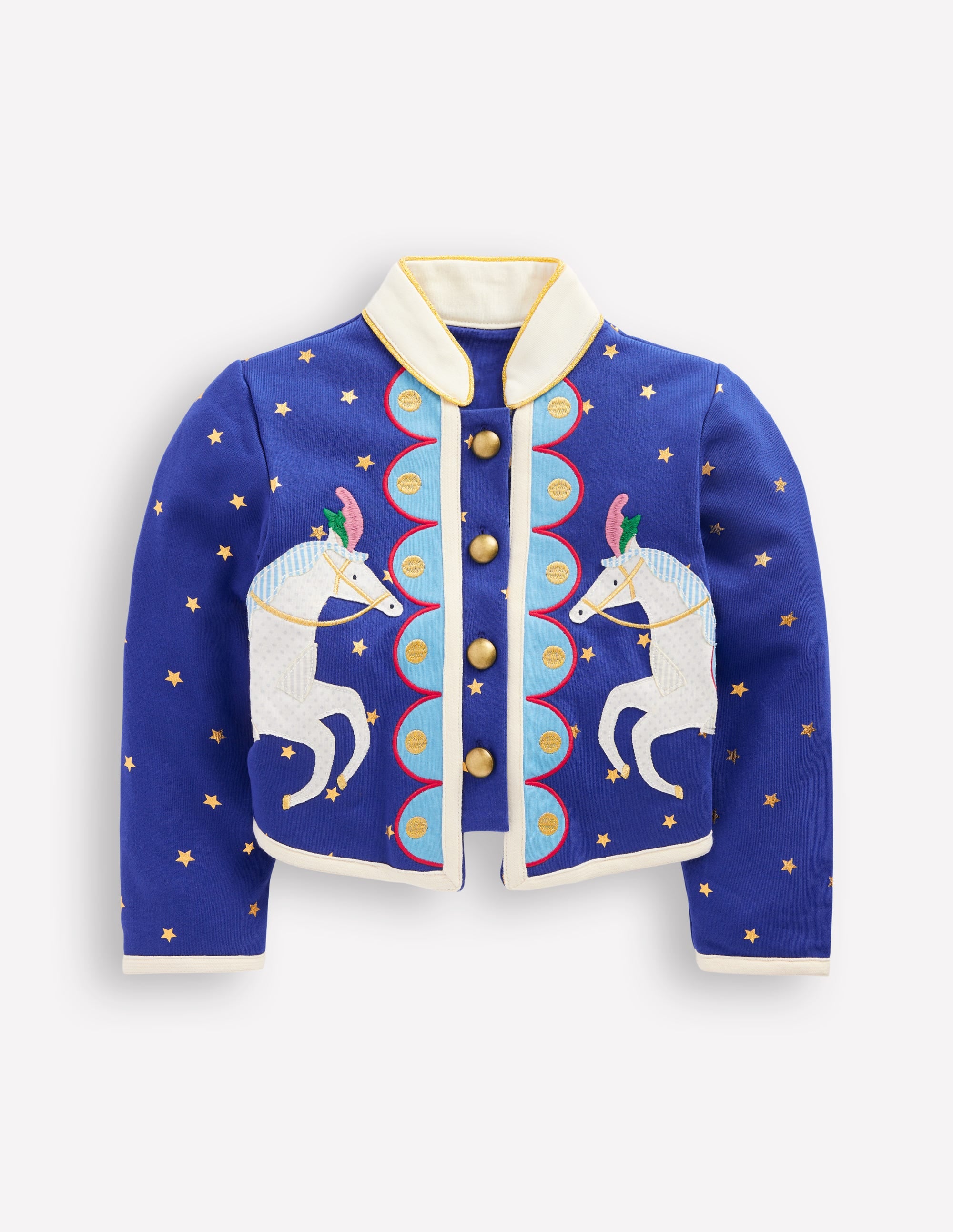 Militärjacke mit Applikation-Marineblau Zirkuspferde - Image 1