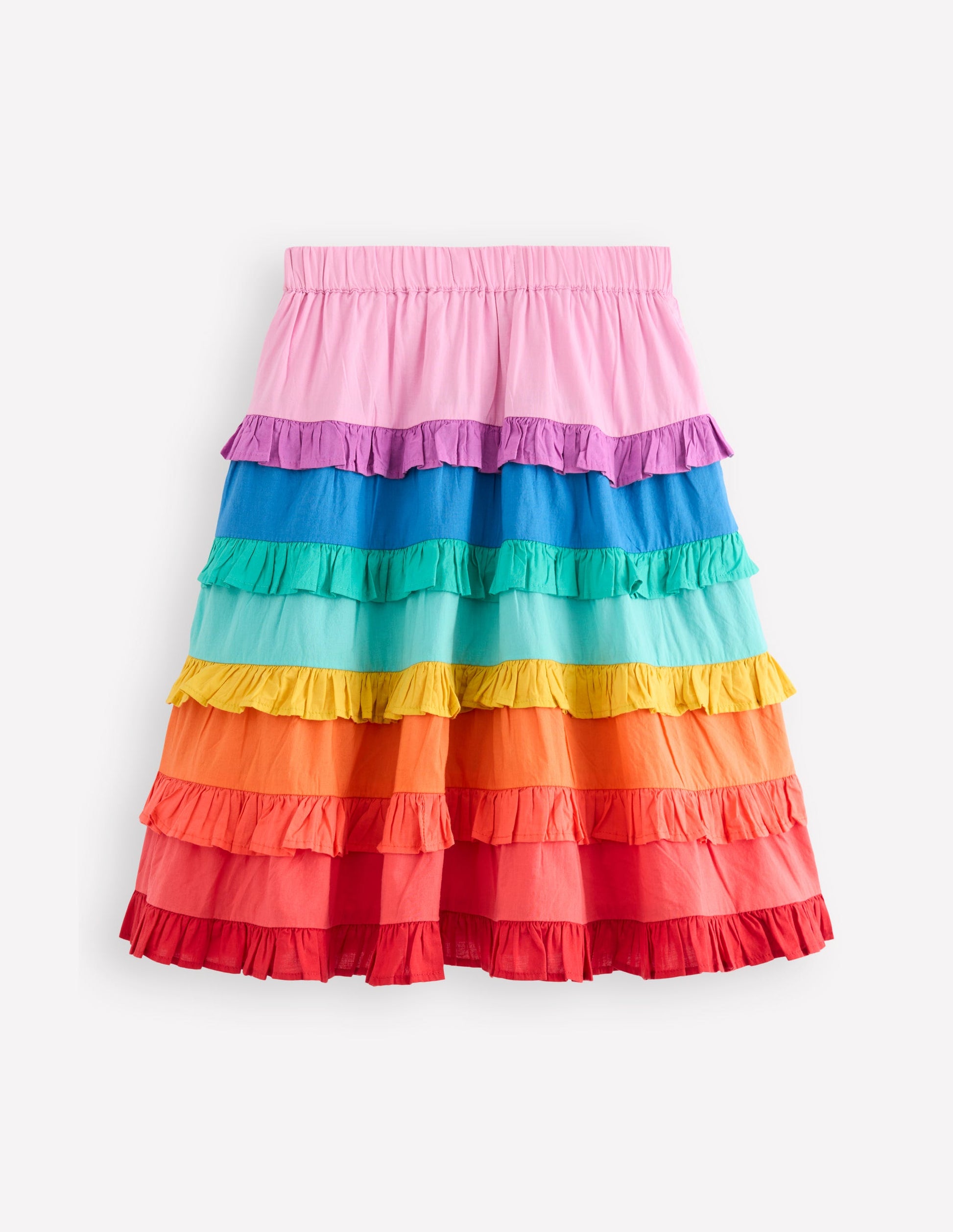 Midirock mit Rüschen-Regenbogenstufen-2