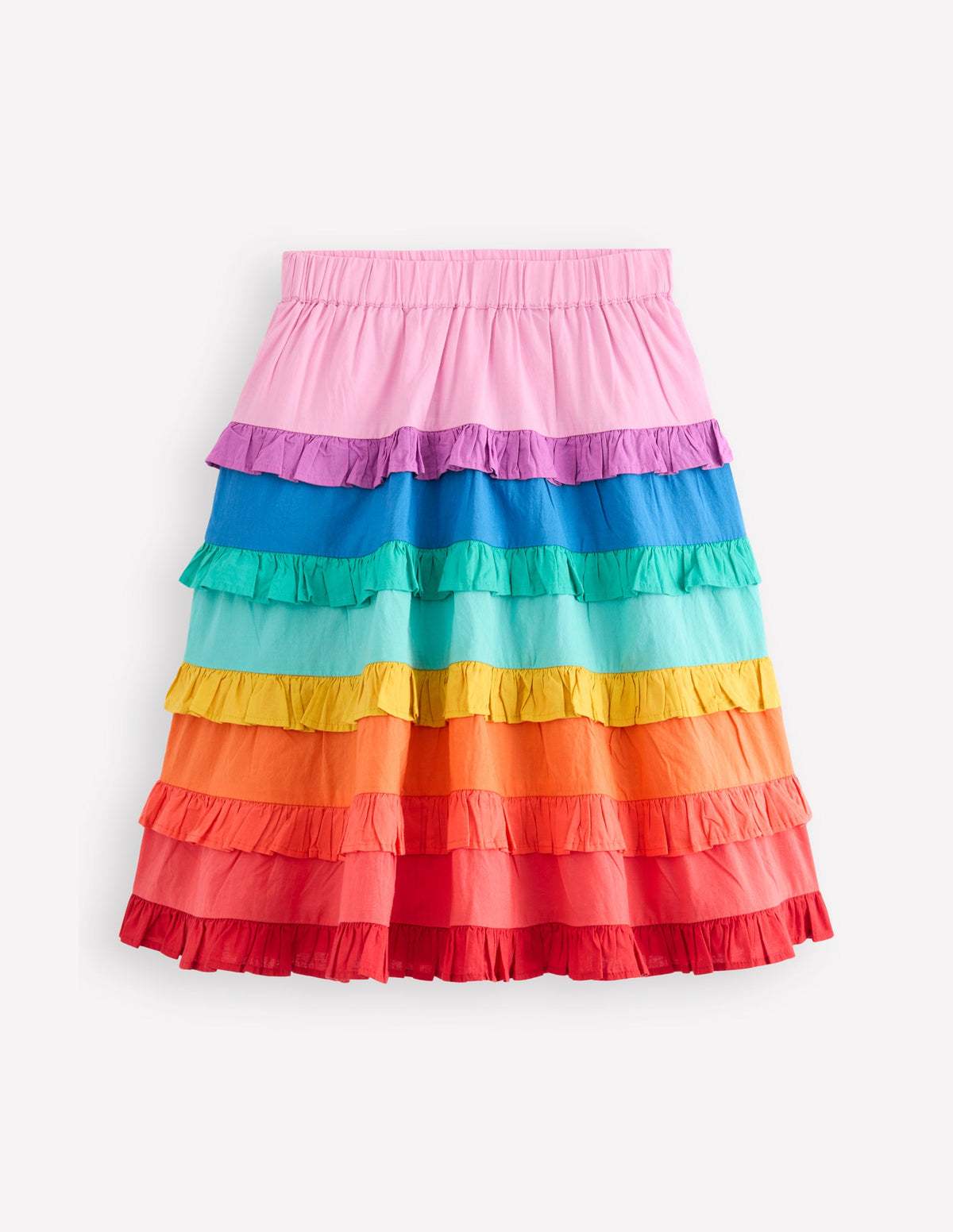 Midirock mit Rüschen-Regenbogenstufen-1